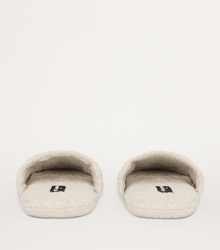 Dolce&Gabbana Casa Terry Cotton DG Slippers Beige Image 4