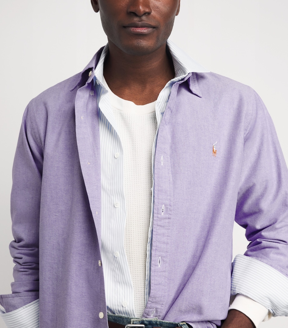 Polo Ralph Lauren Mens Cotton Custom Fit Oxford Shirt Thistle Image 3