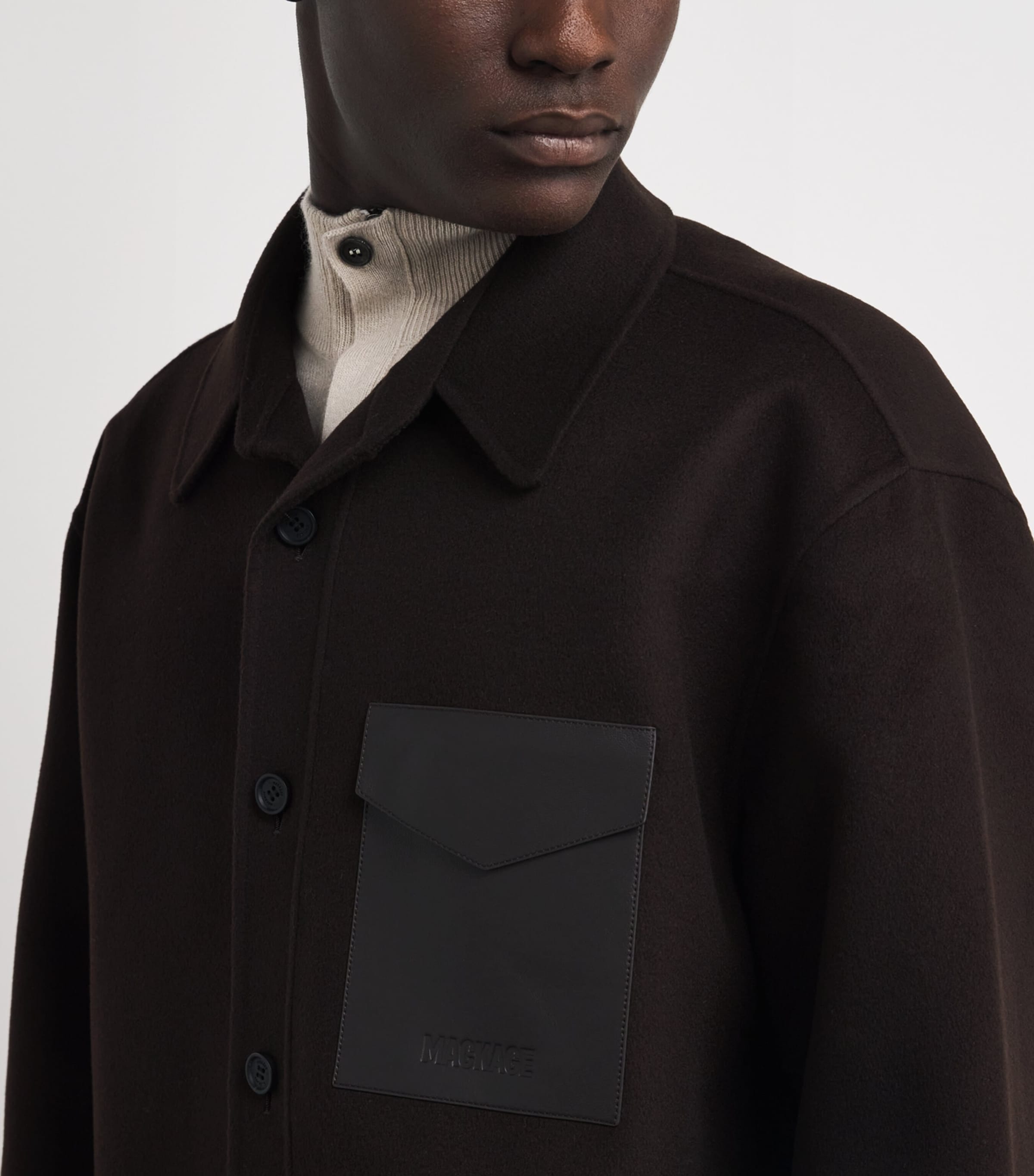 Wool Emmanuel Overshirt COFFEE A Image 6