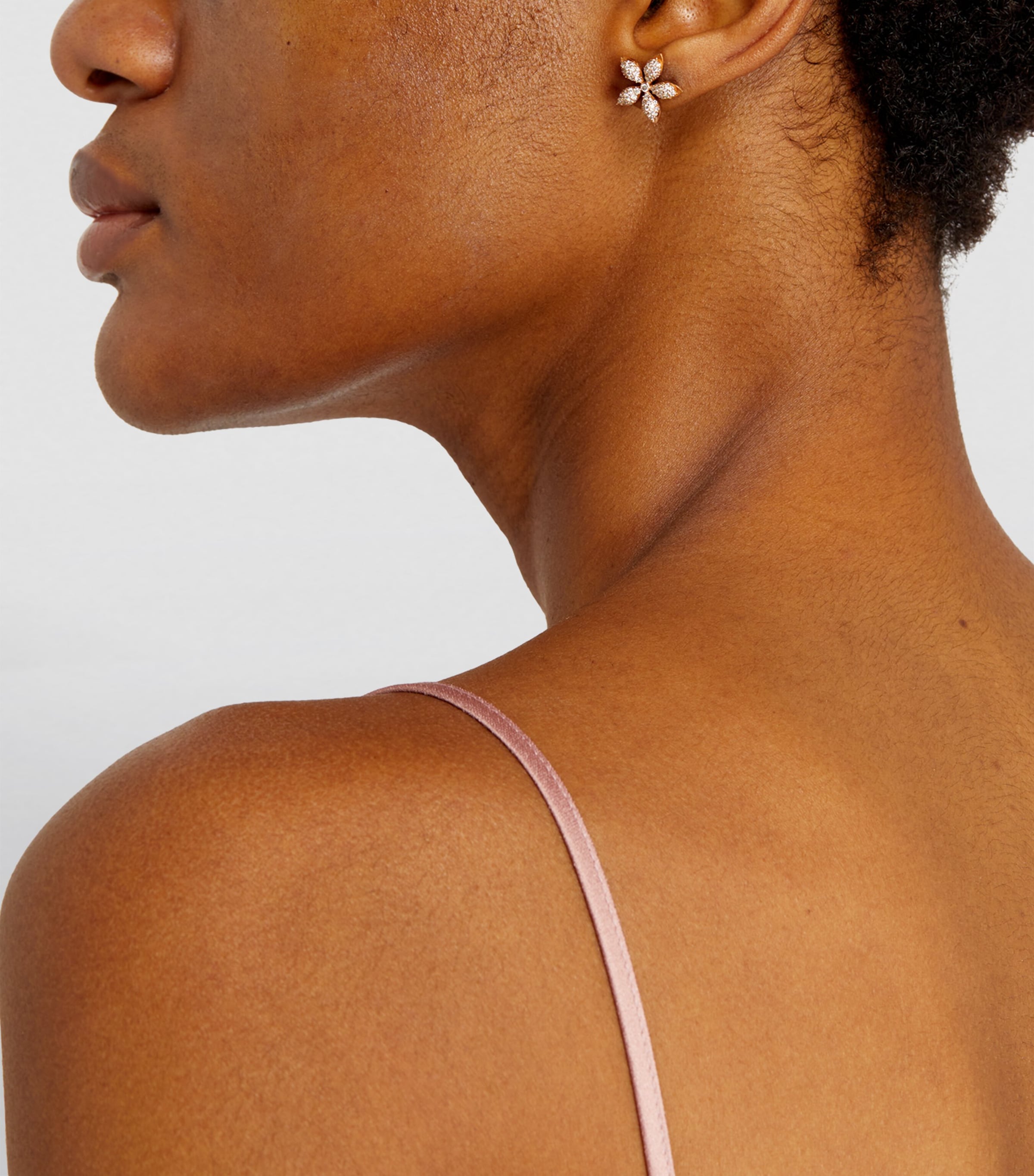 Rose Gold and Diamond Apple Seed Single Earring ROSE GOLD Image 5