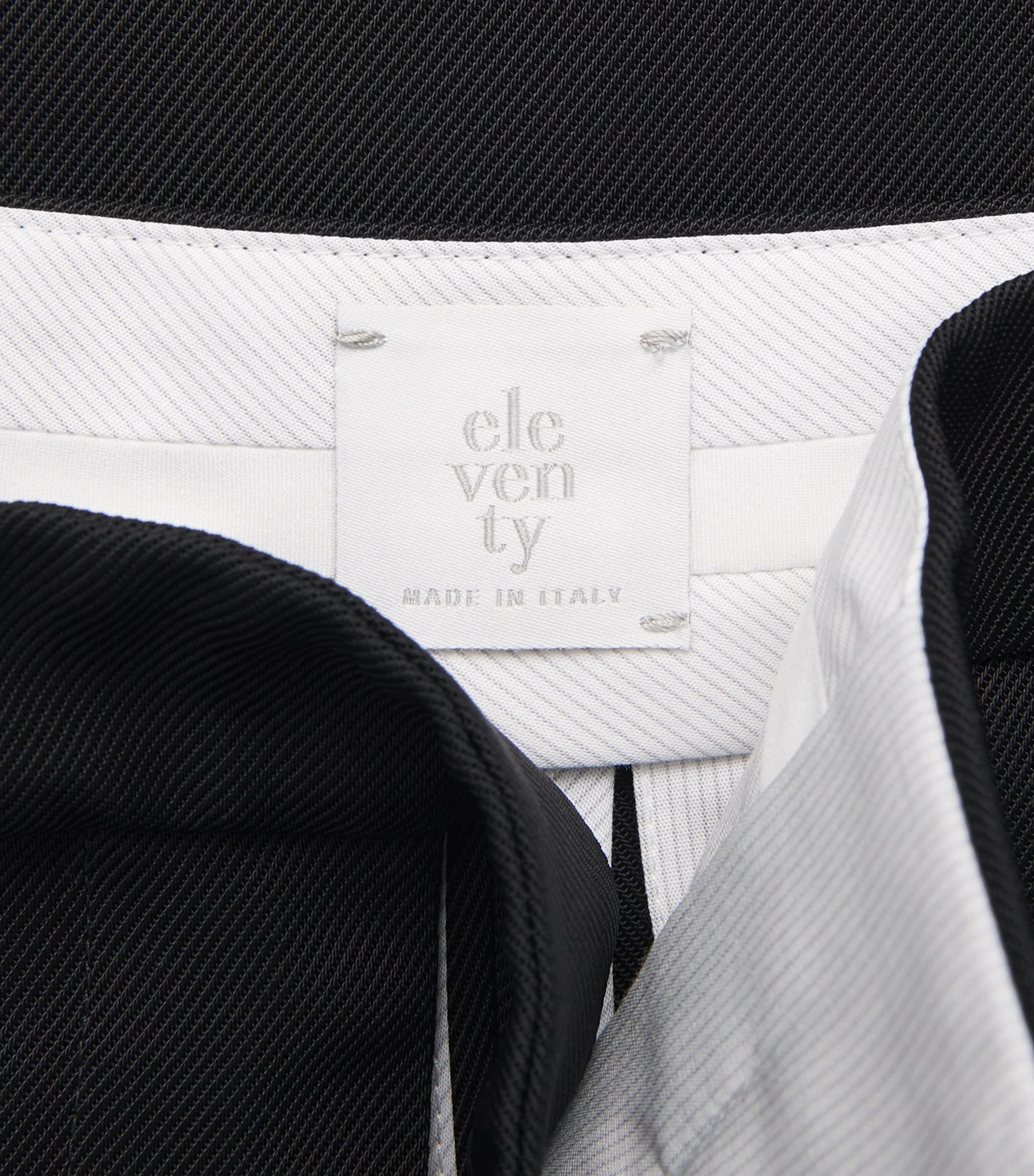Eleventy Womens Twill Pleated Straight Trousers Nero Image 6
