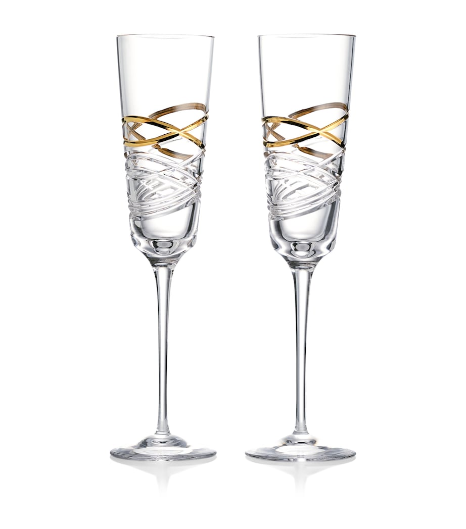 Set of 2 Glass Mastercraft Aran Champagne Flutes (275ml) CLEAR Image 1