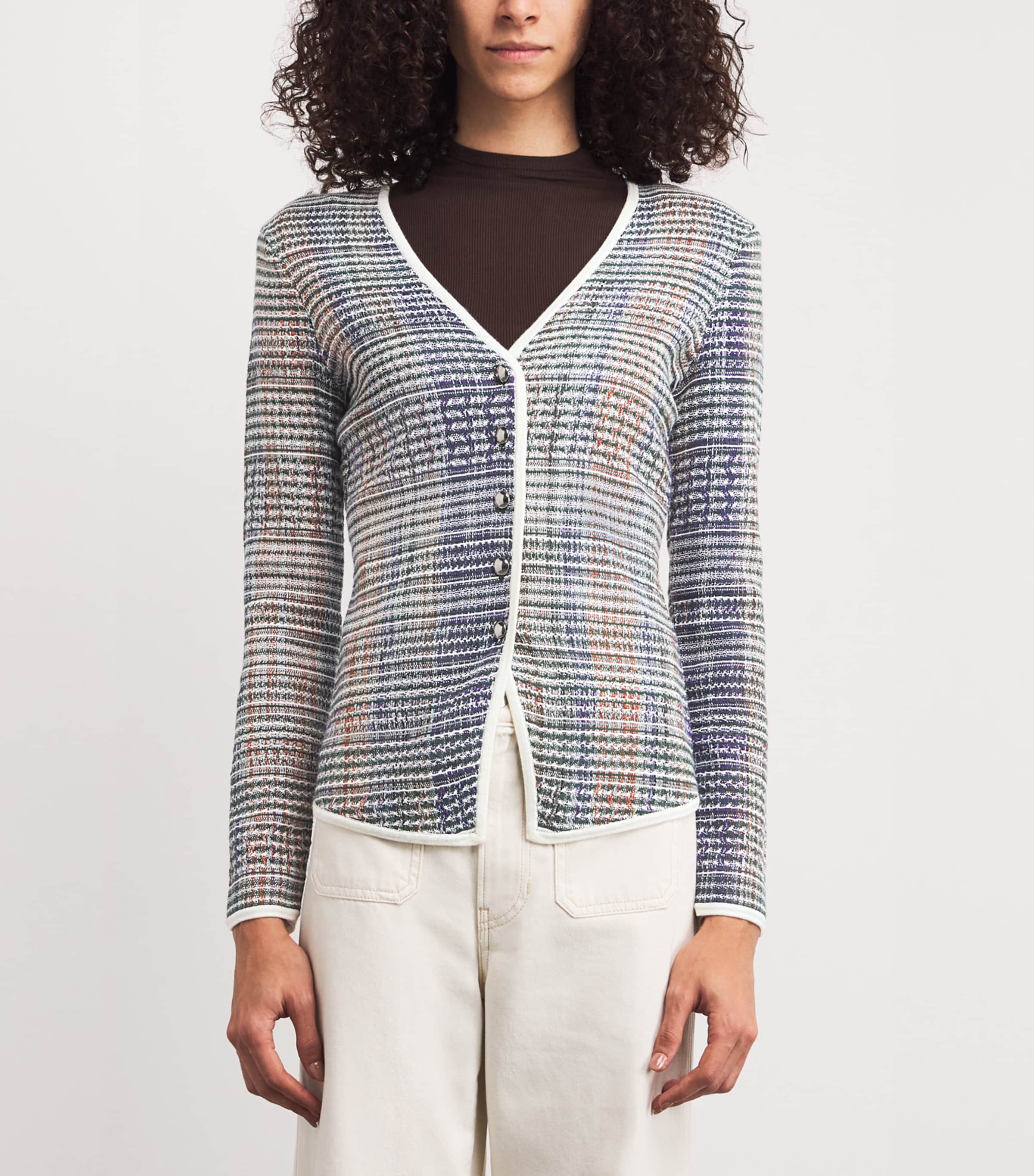 Nadialine Knit Jacket G0714 HNTER GRN MLTI Image 3