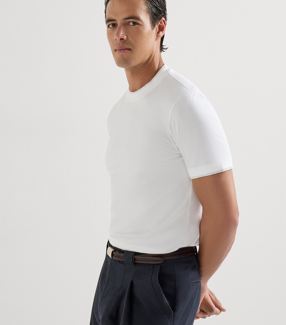 Brunello Cucinelli Mens Cotton Jersey Faux-Layered T-Shirt Image 4