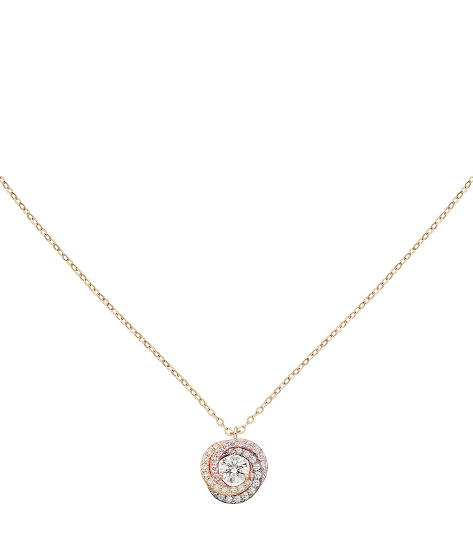 Mixed Gold and Diamond Trinity Necklace MIXED GOLD Image 1