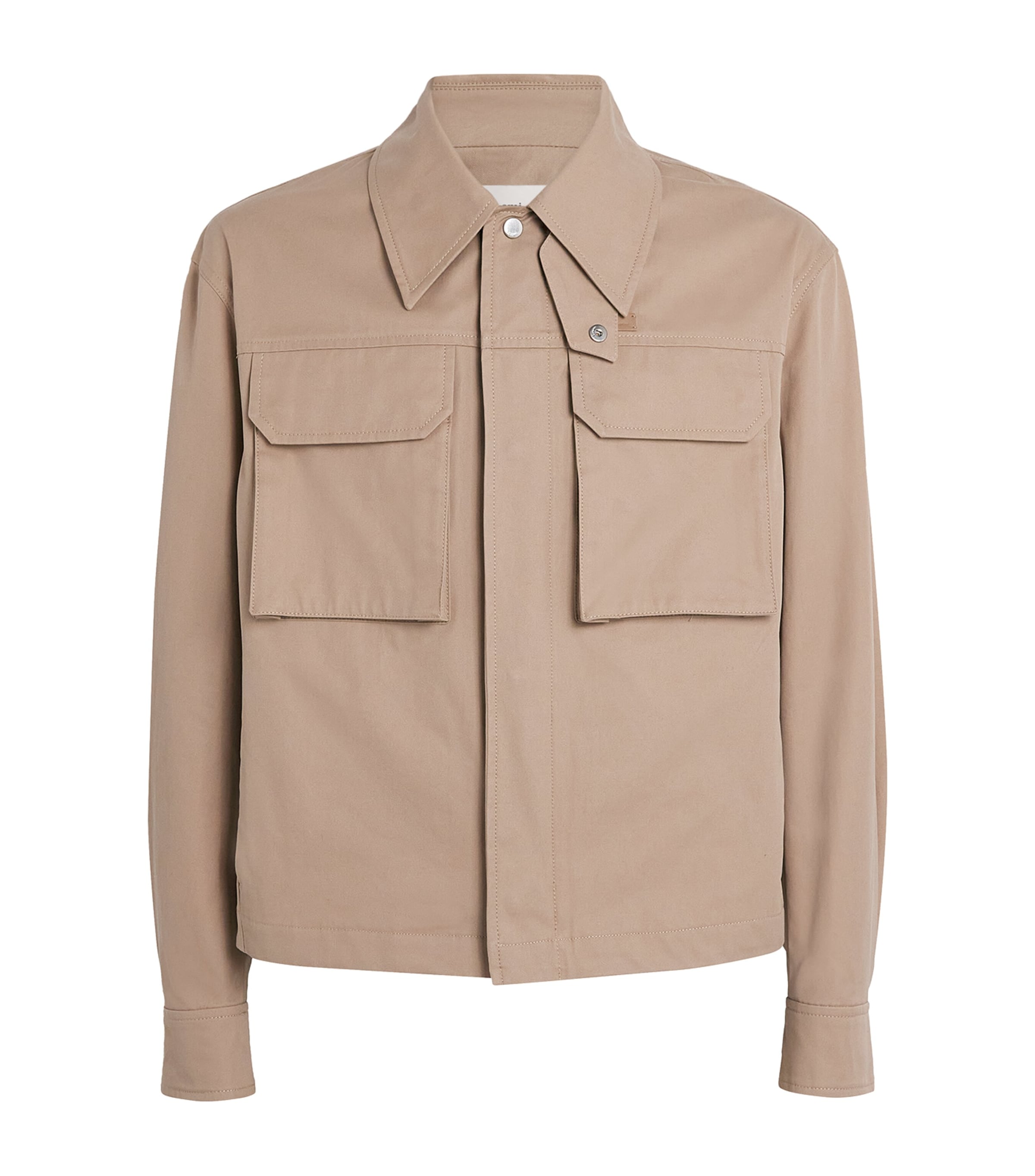 Ami Alexandre Mattiussi Cotton Gabardine Jacket In Brown