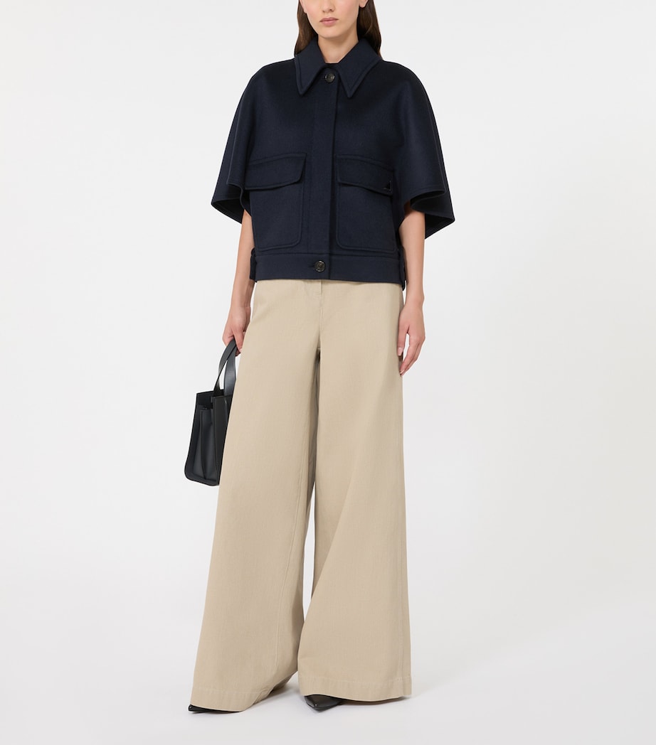 Max Mara Womens Cashmere Cape Jacket Midnightblue Image 4
