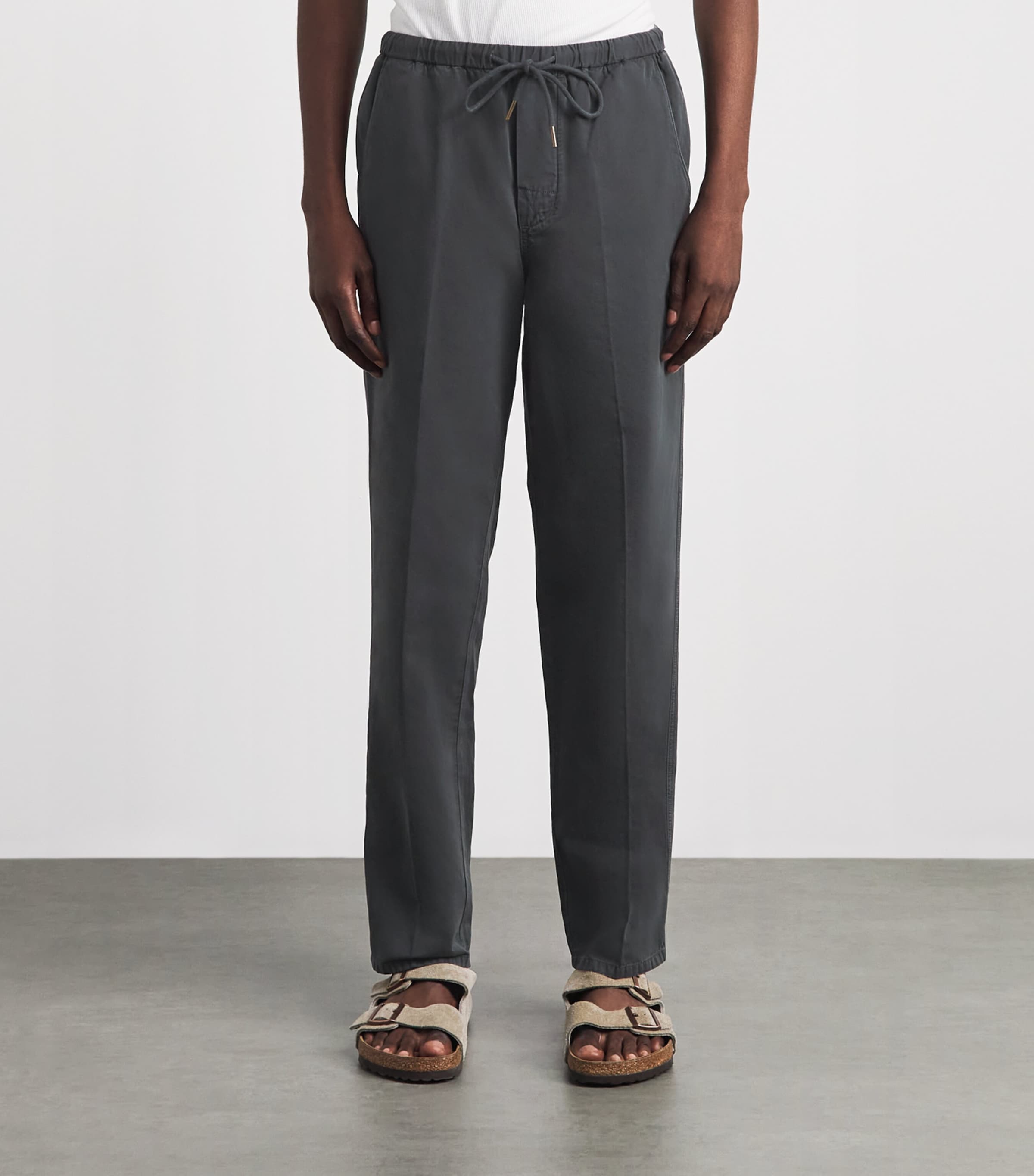 Citizens of Humanity Mens Linen Drawstring Trousers Washed Black Image 4