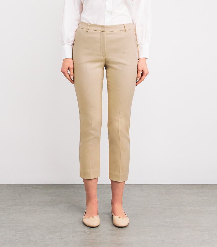 Stretch-Cotton Cigarette Trousers SAND Image 3