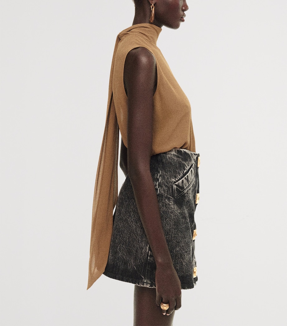 Leather Triple Western Belt 999 BLACK Image 2