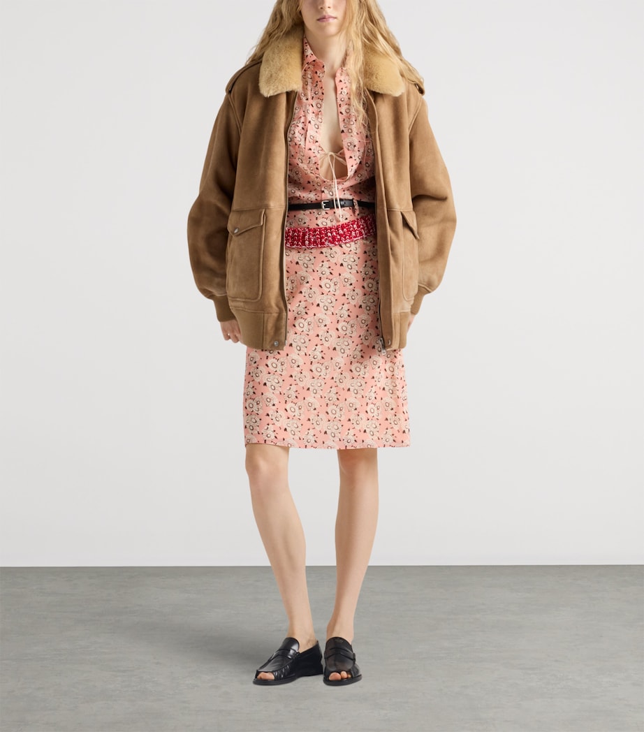 Stretch-Silk Georgette Floral Mini Skirt F0D61 Image 2