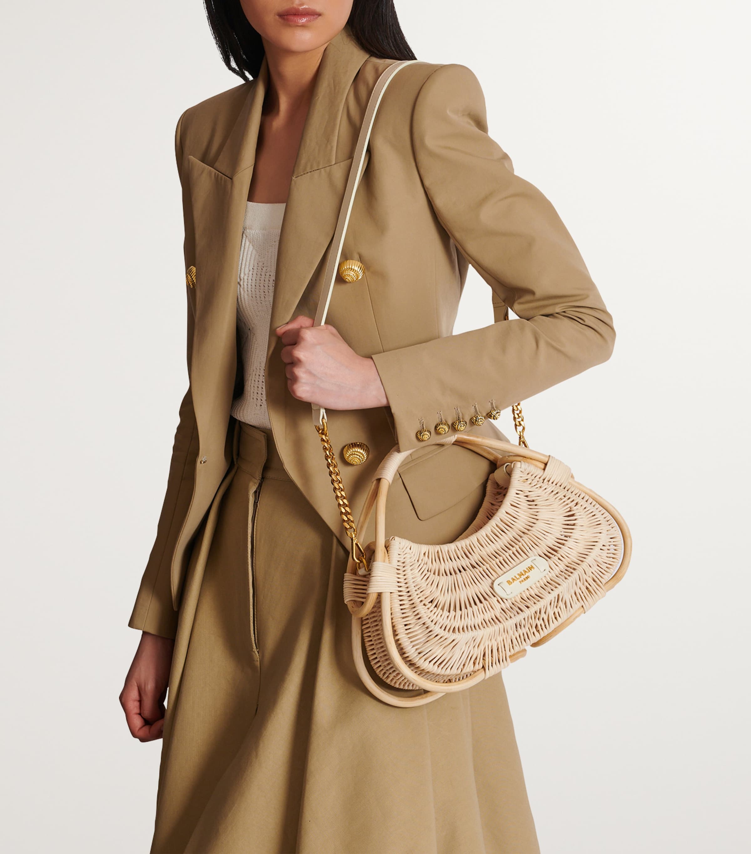 Medium Wicker Jolie Madame Top-Handle Bag 0AT BEIGE ROS Image 6