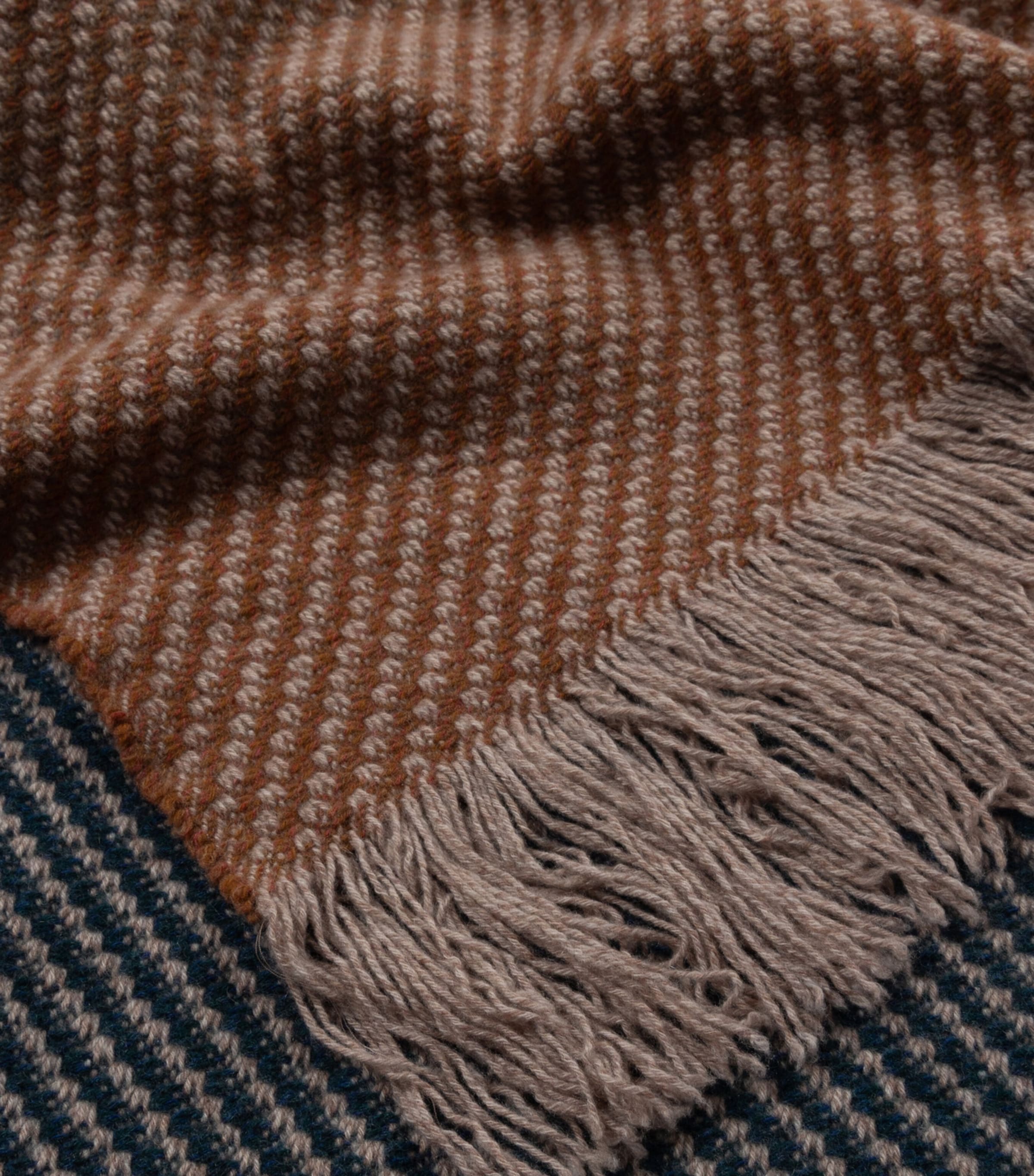 Begg x Co Cashmere Mossband Harmony Throw (125cm x 195cm) Dark Night Image 2