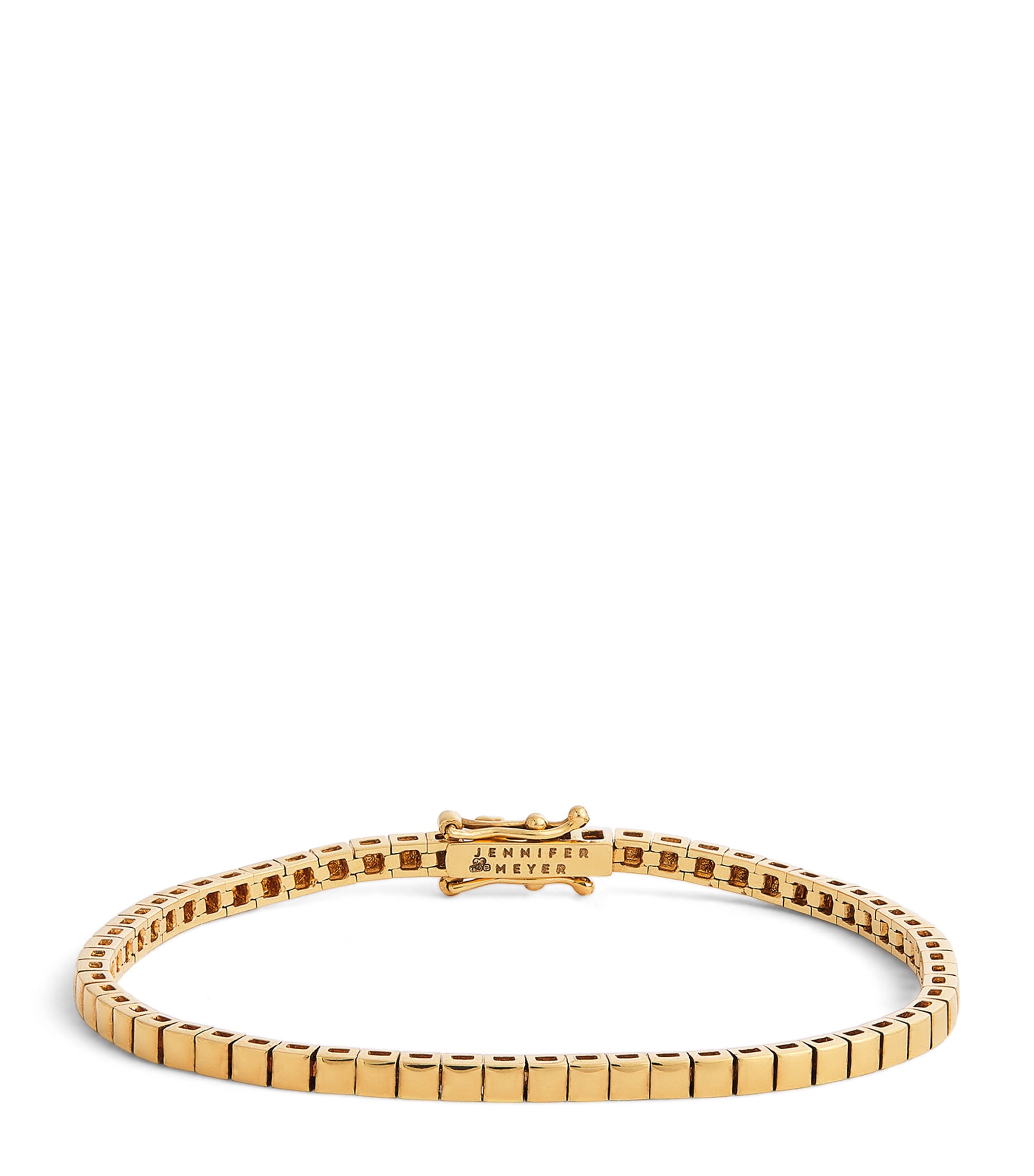 Jennifer Meyer Yellow Gold Square Tennis Bracelet