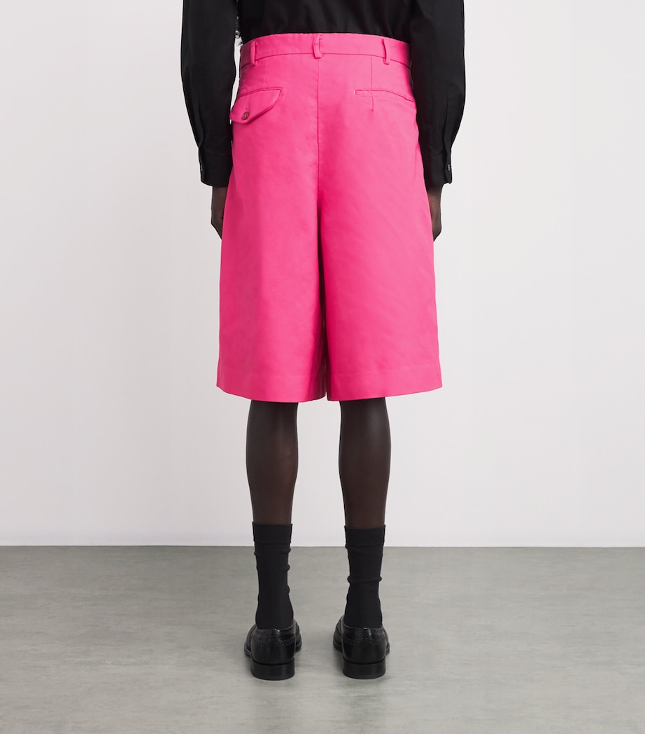 Comme Des Garçons Homme Plus Mens Pleated Wide-Leg Shorts Pink Image 4