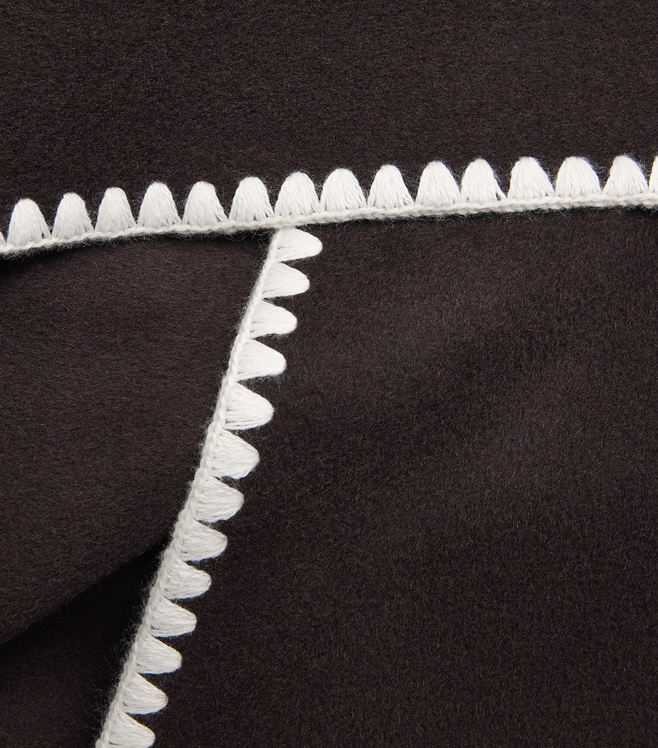 Wool-Blend Wrap Coat DARK BROWN Image 5