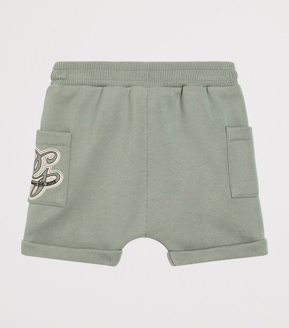 Dolce&Gabbana Kids Jersey Logo Sweatshorts (3-30 Months) Grey Green Image 2
