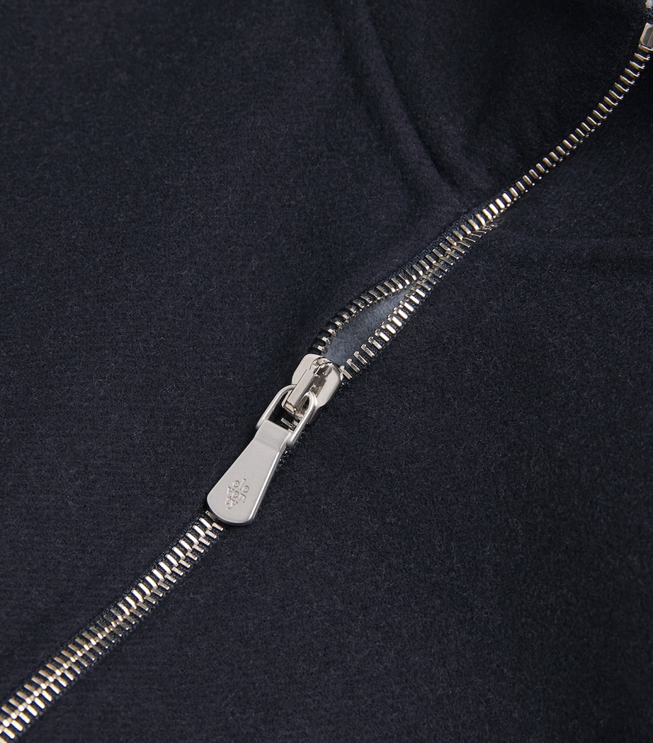 Wool Two-Way Zip Gilet BLU, ZUCCHERO Image 5