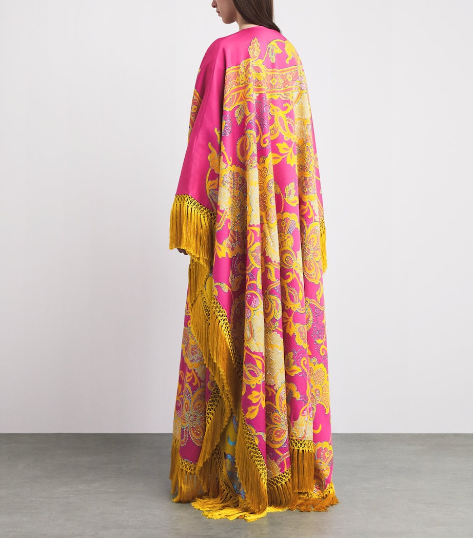 Taller Marmo Womens Fringed Pahlavi Kaftan Maxi Dress Image 4