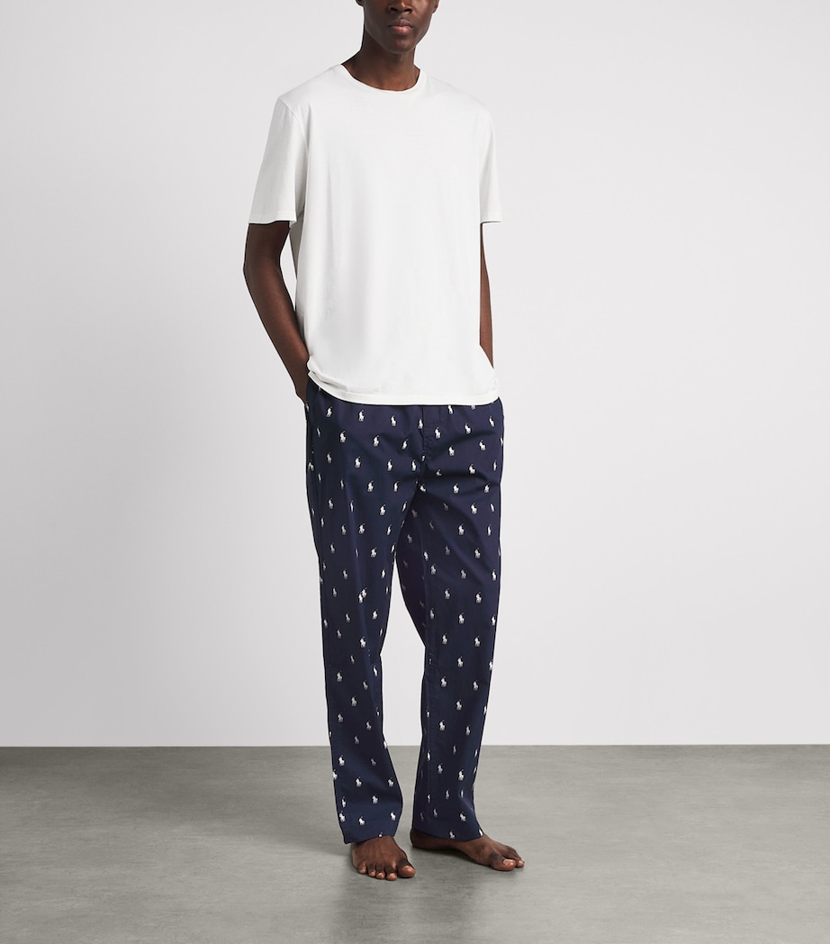 Polo Ralph Lauren Mens Cotton Polo Pony Pyjama Bottoms Navy/nevis Aopp Image 2