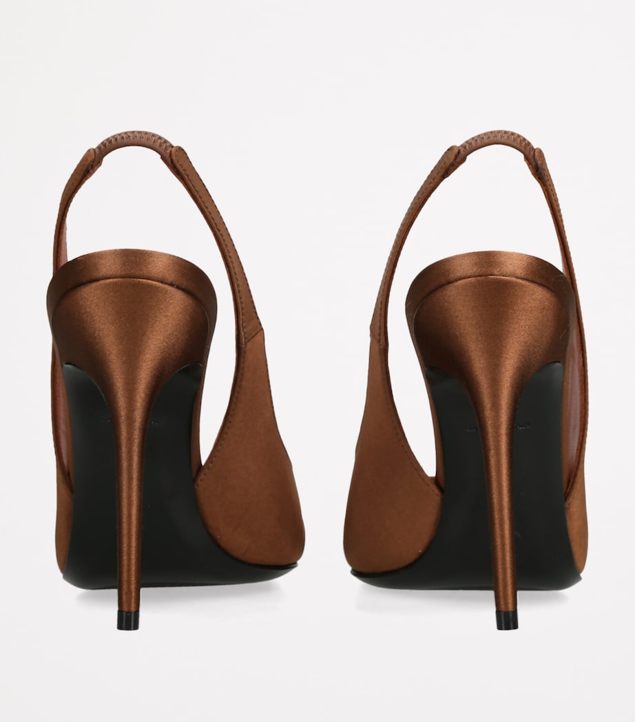 Satin Anok Slingback Pumps 105 DARK BROWN Image 2