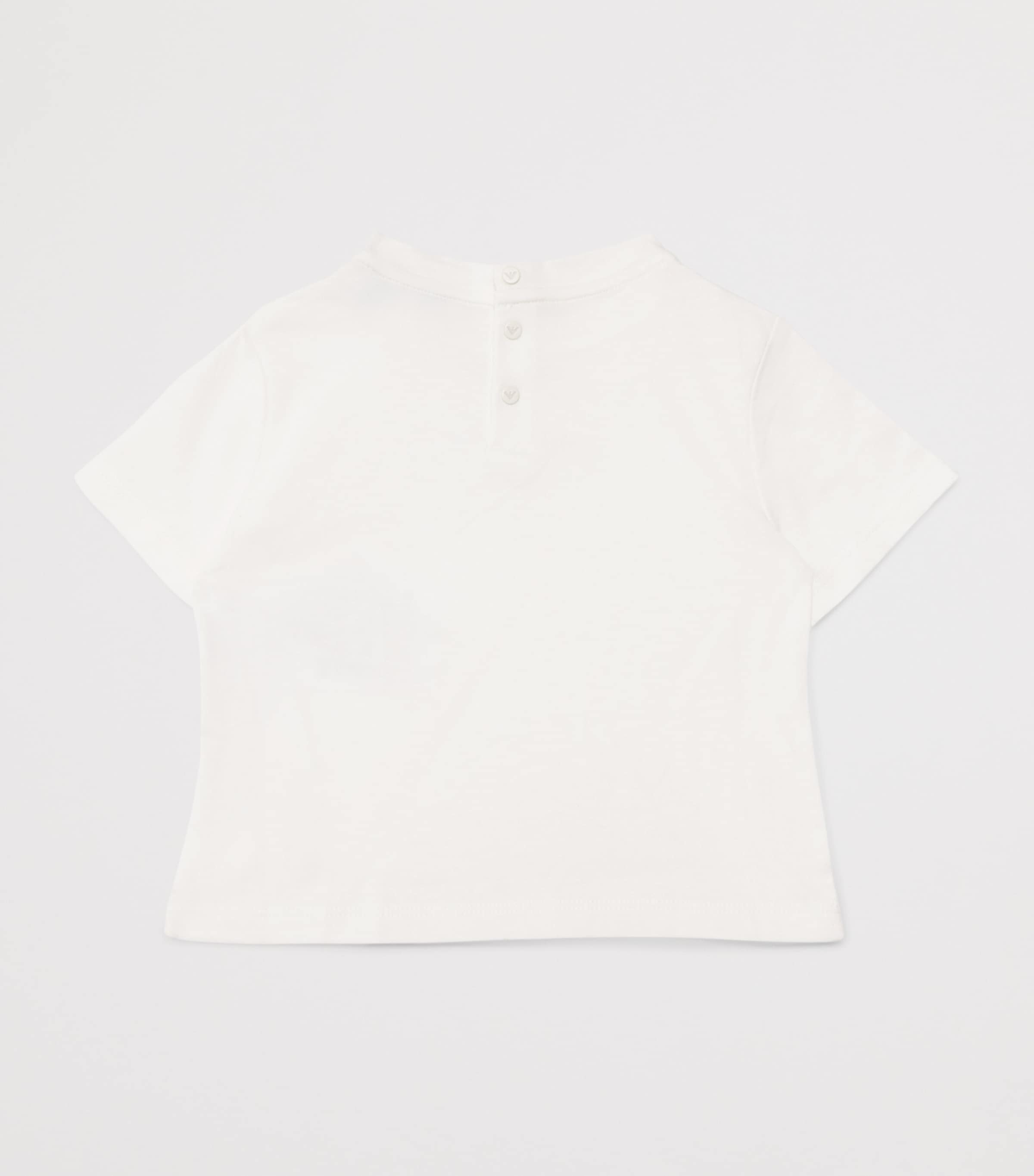 Emporio Armani Kids Cotton Logo T-Shirt (6-36 Months) Off White / Wi Image 2
