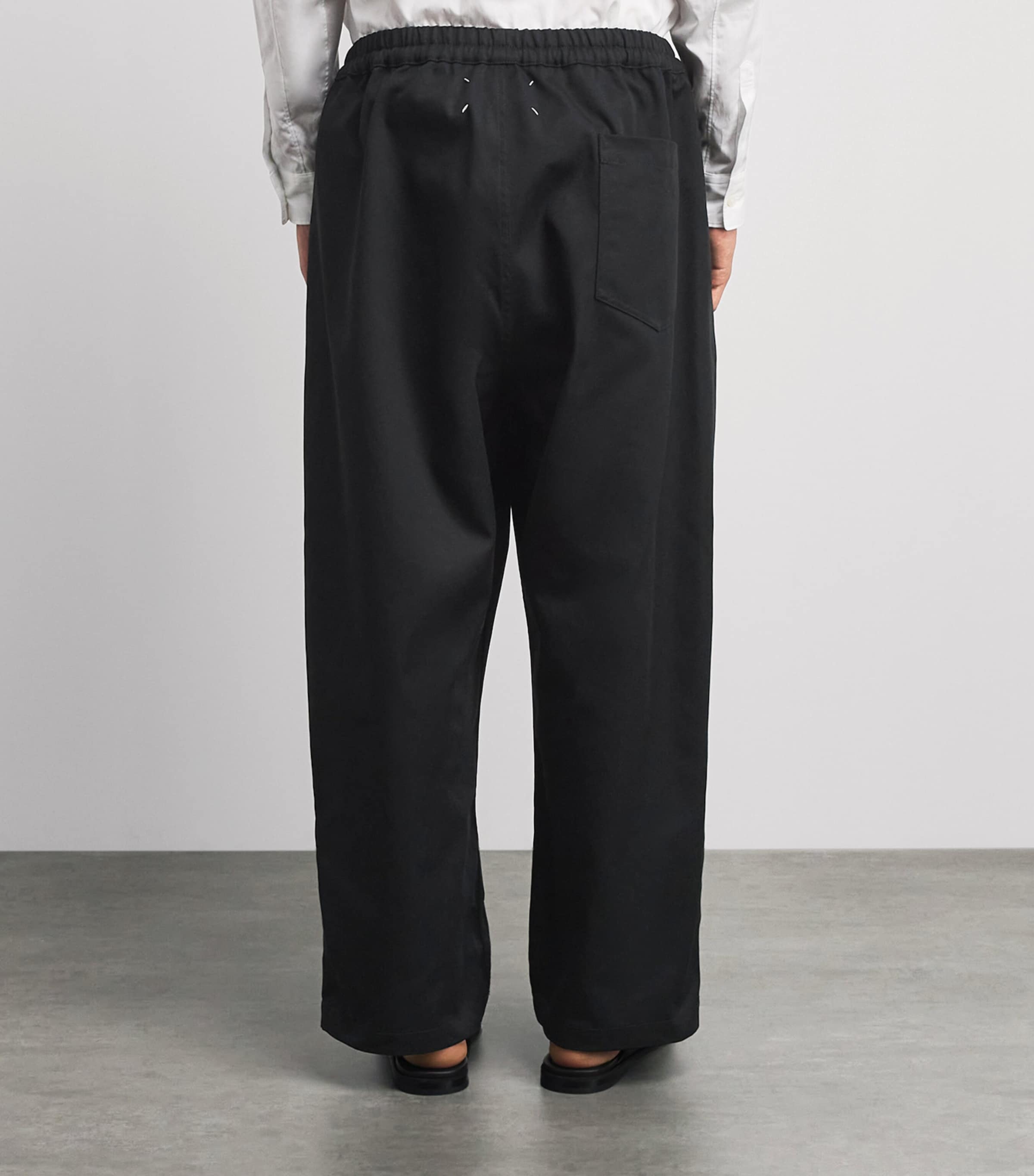 Maison Margiela Mens Drop-Rise Wide-Leg Trousers Black Image 5