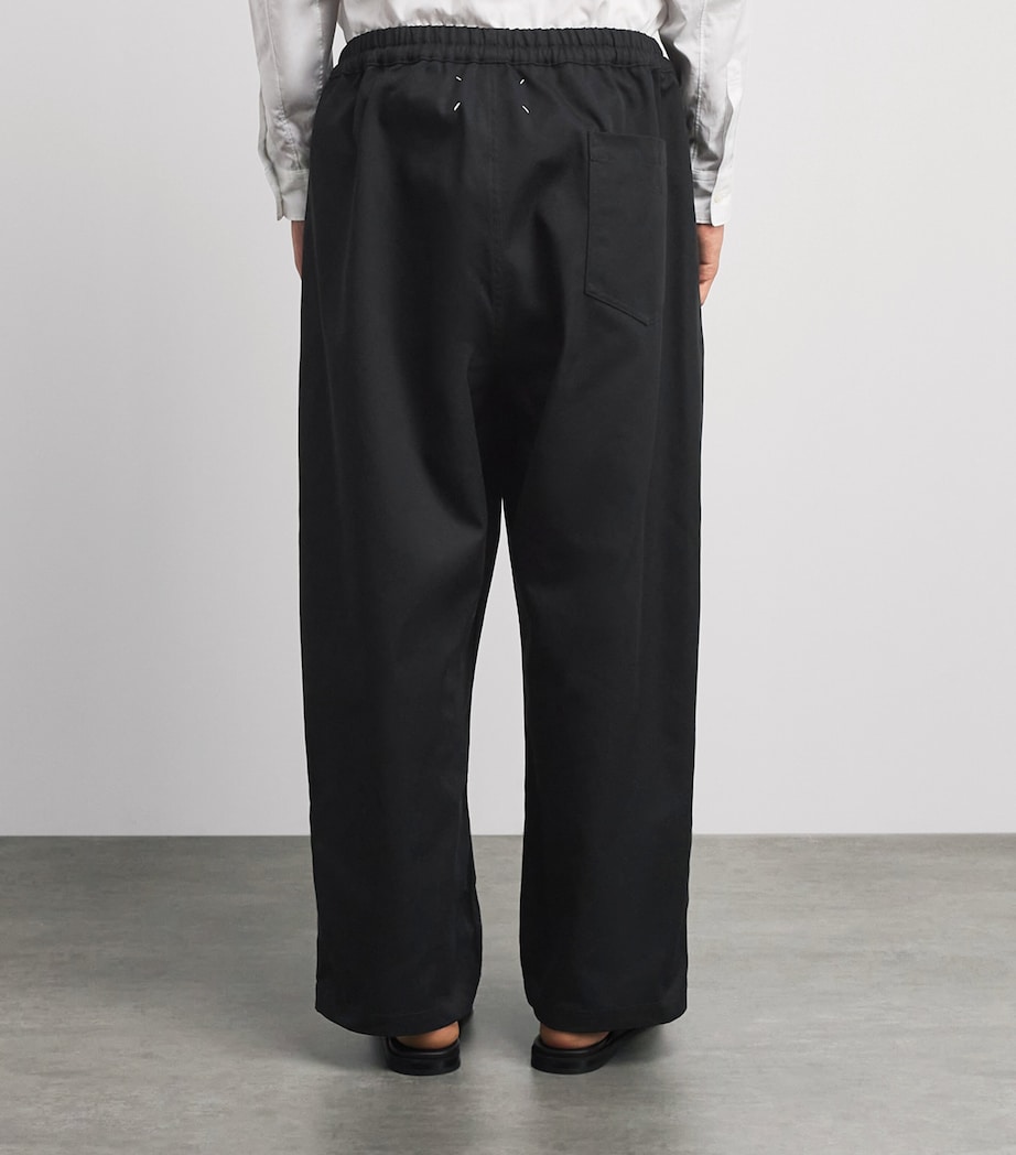 Maison Margiela Mens Drop-Rise Wide-Leg Trousers Black Image 5