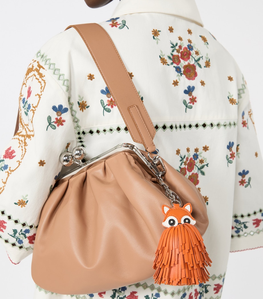 Weekend Max Mara Leather Fox Keyring Orange Image 2