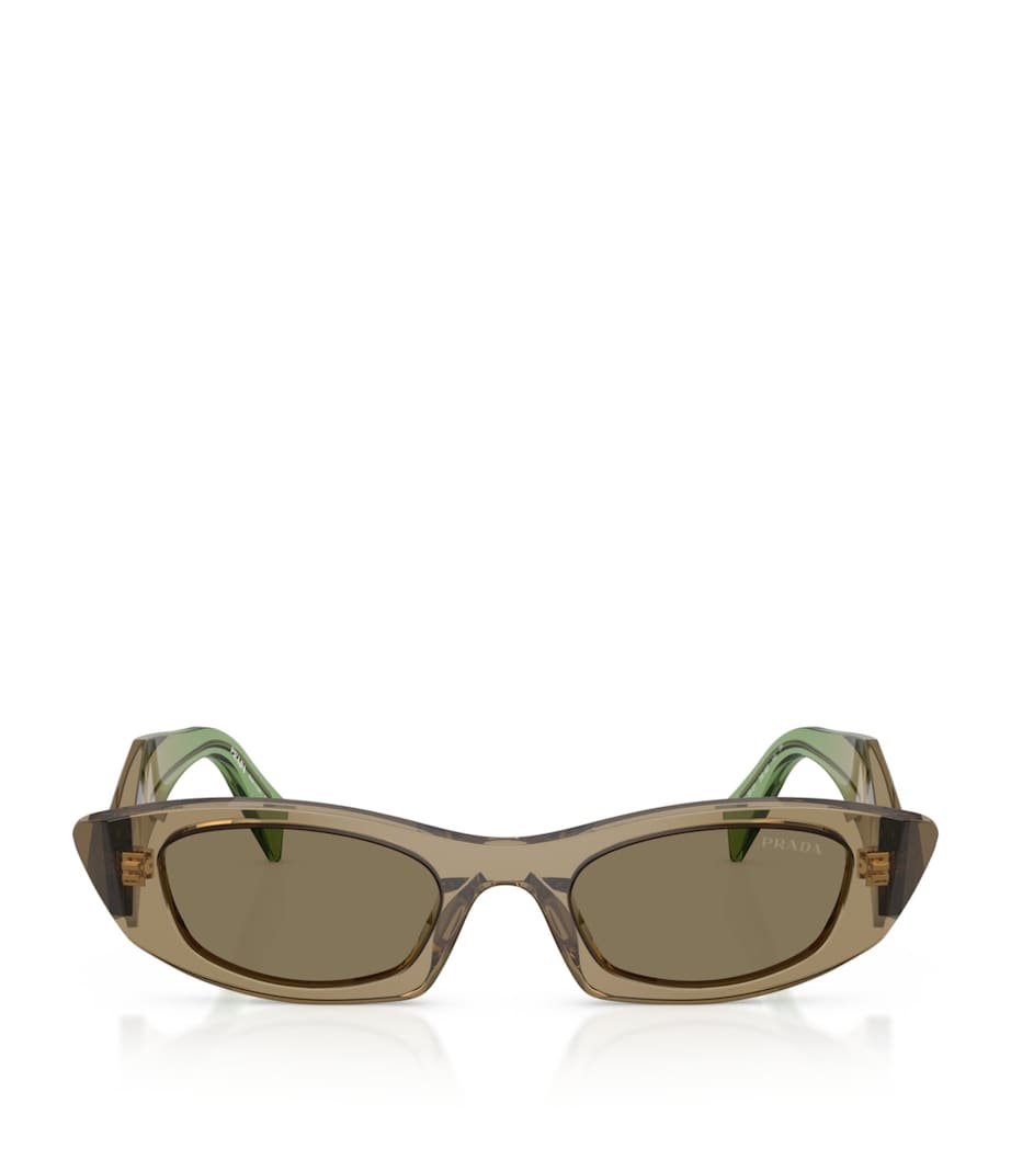 Prada Acetate Oval Sunglasses Brown Image 1