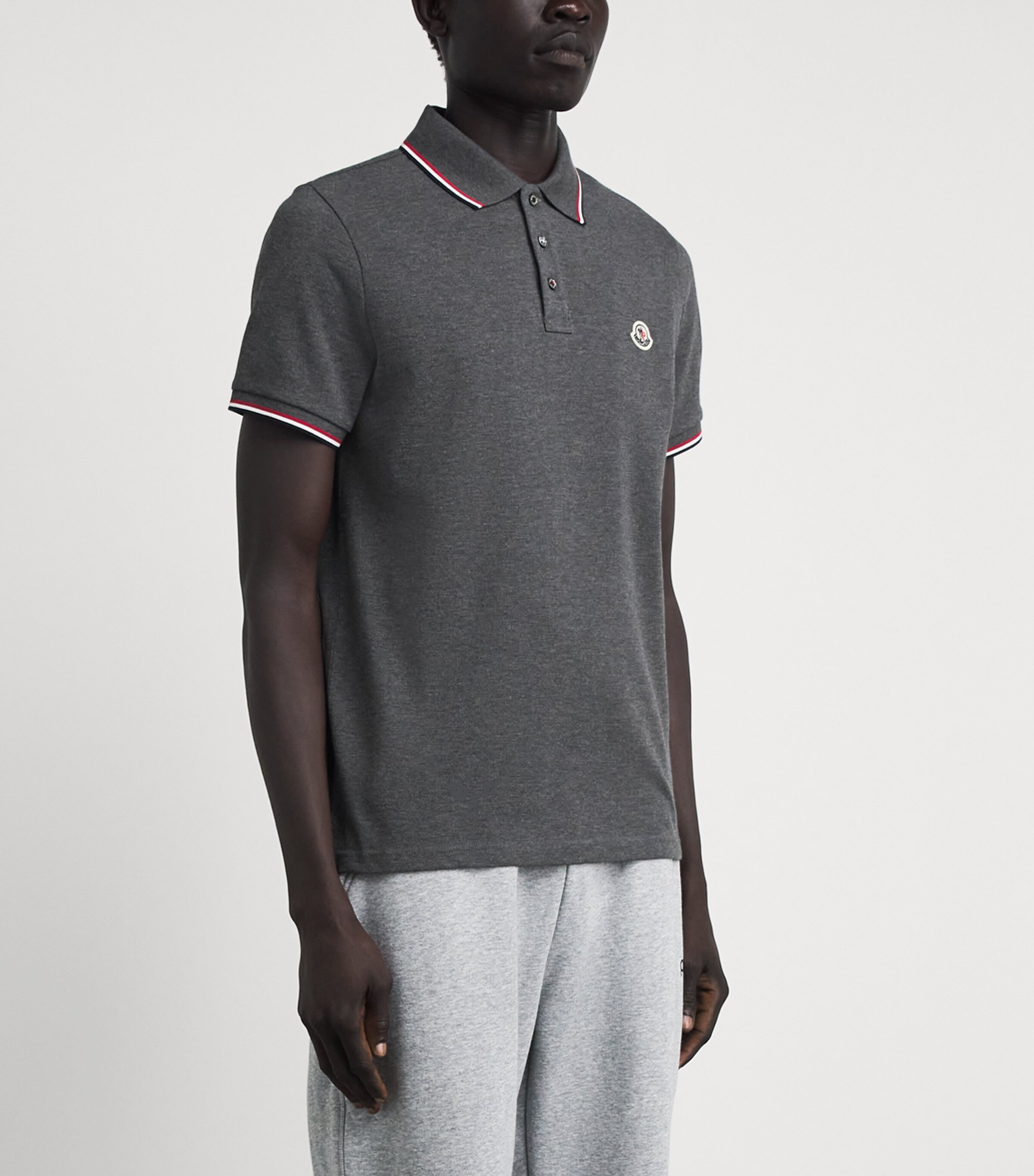Moncler Mens Cotton Logo Polo Shirt Image 4