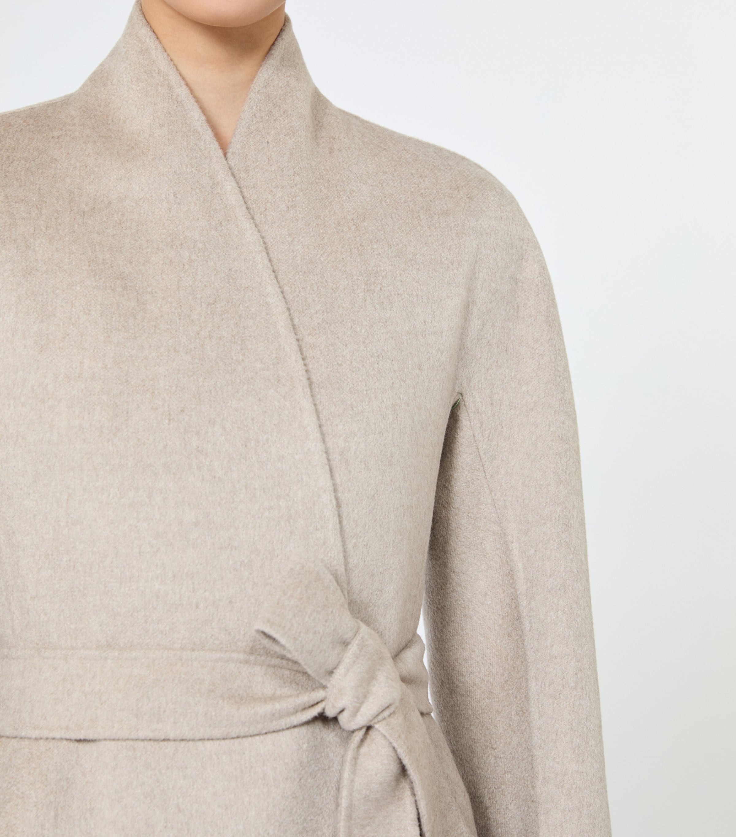 Max Mara Womens Cashmere Wrap Coat Sand Image 5