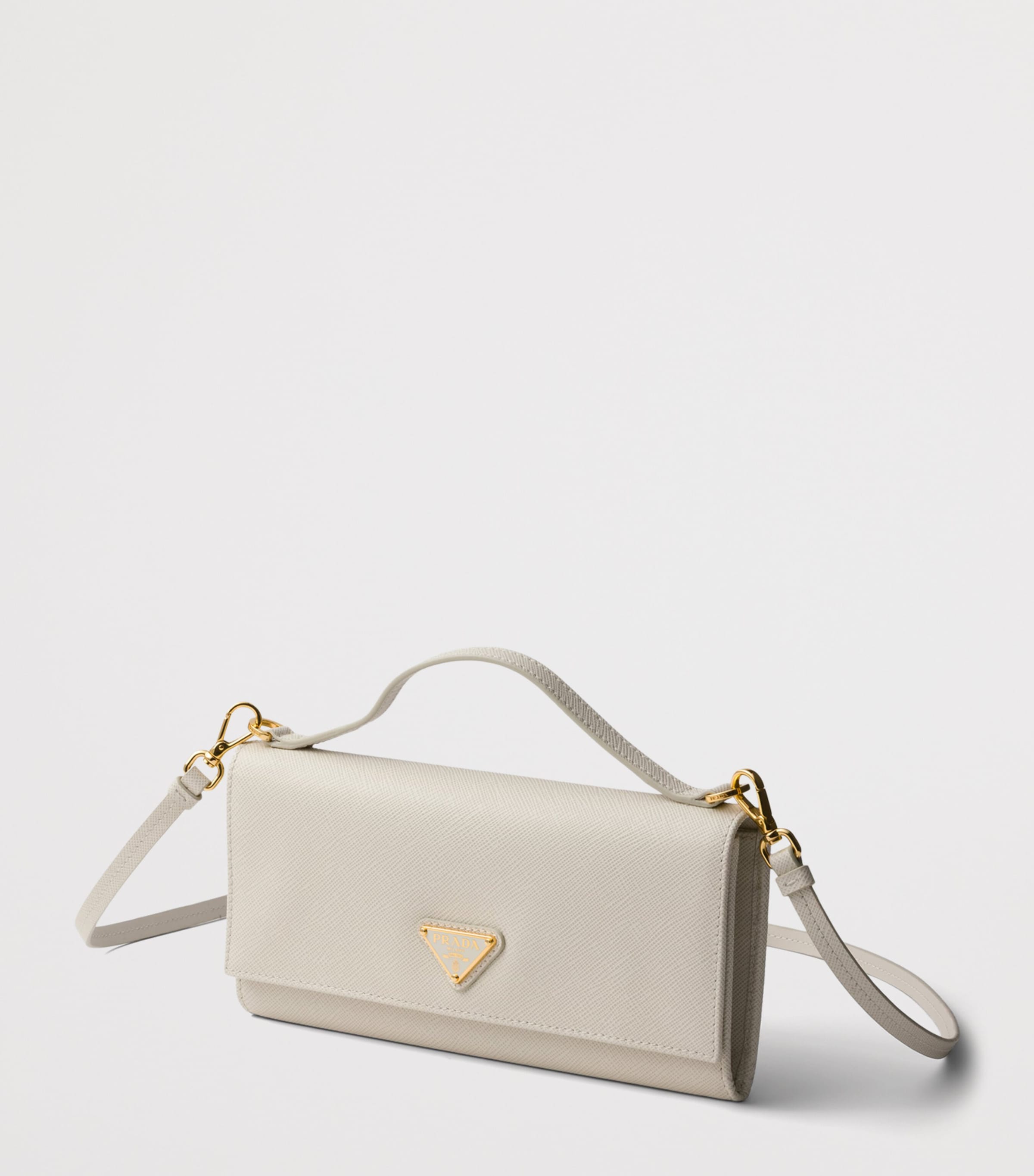 Prada Saffiano Leather Wallet with Strap Neutral Image 4