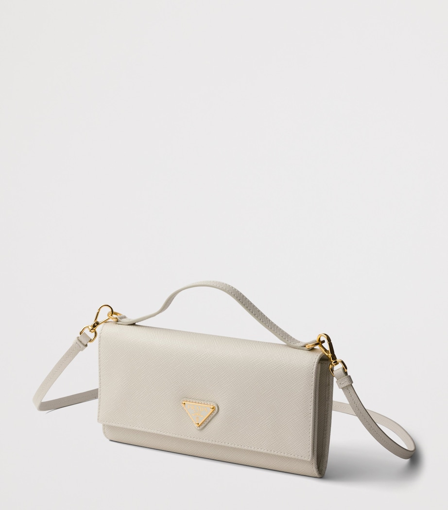 Prada Saffiano Leather Wallet with Strap Neutral Image 4