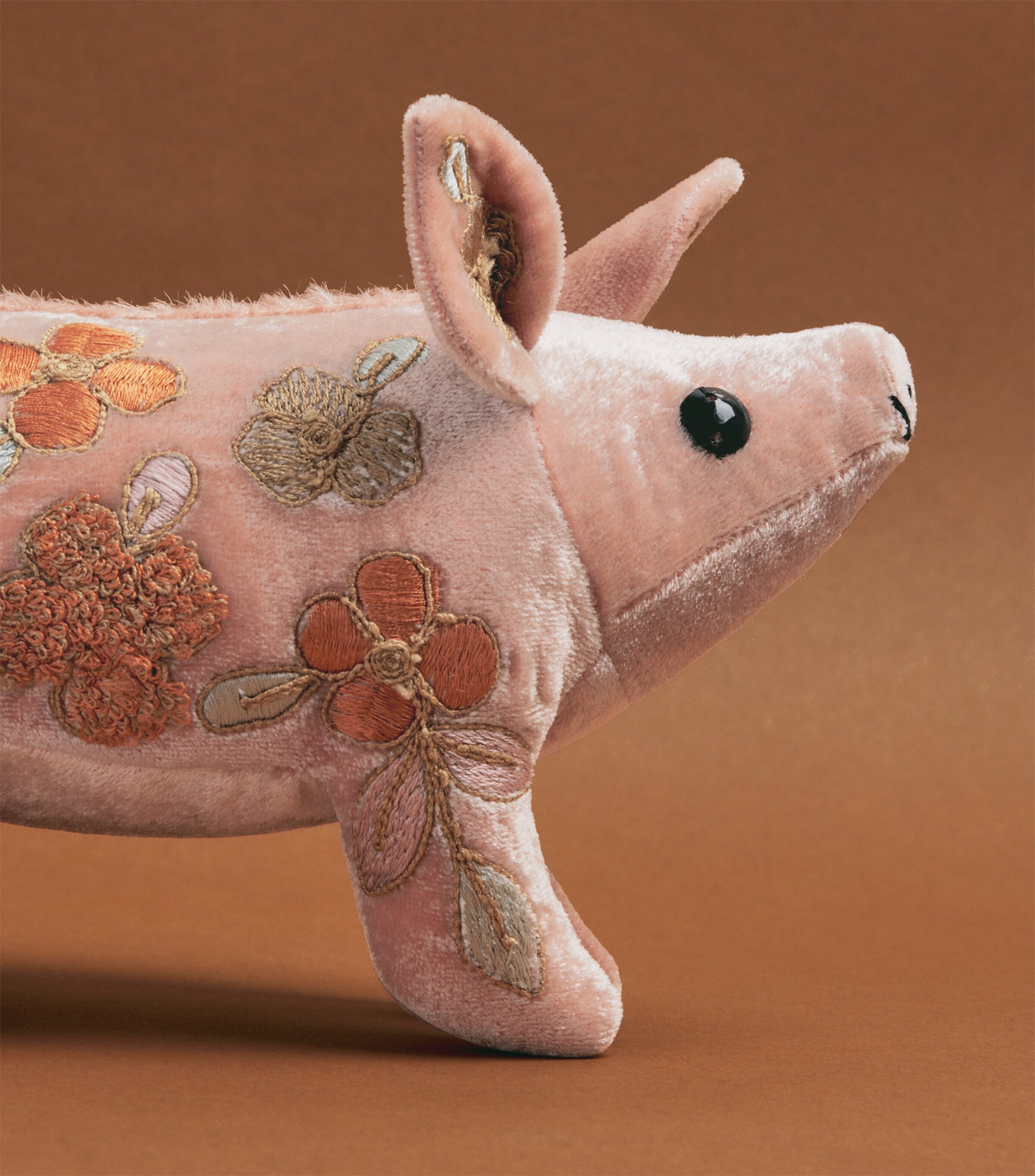 Anke Drechsel Silk Sonia Piglet Ornament Old Rose Image 2