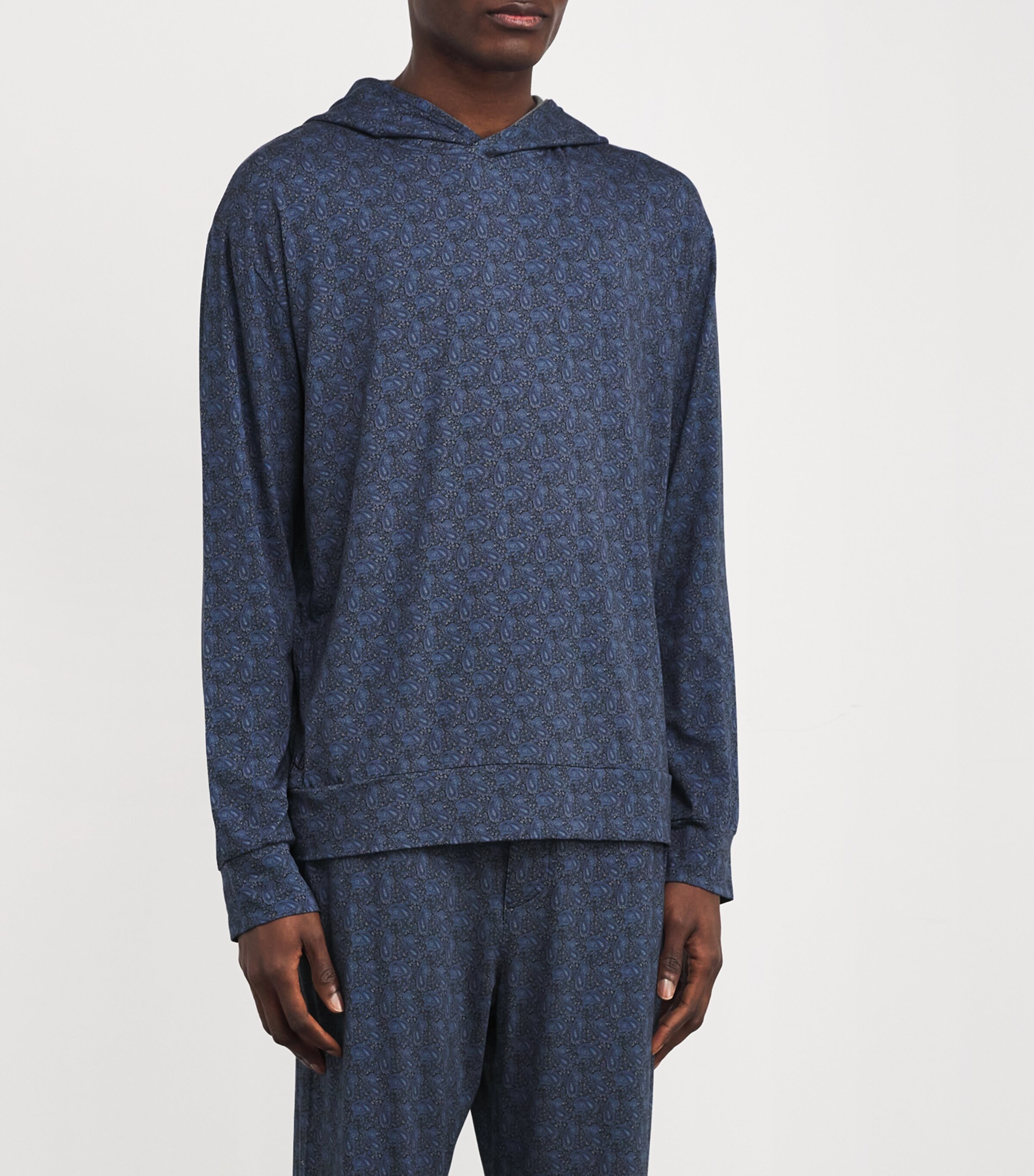 Modal Paisley Henry Hoodie HENRY NAVY/MID GREY Image 3