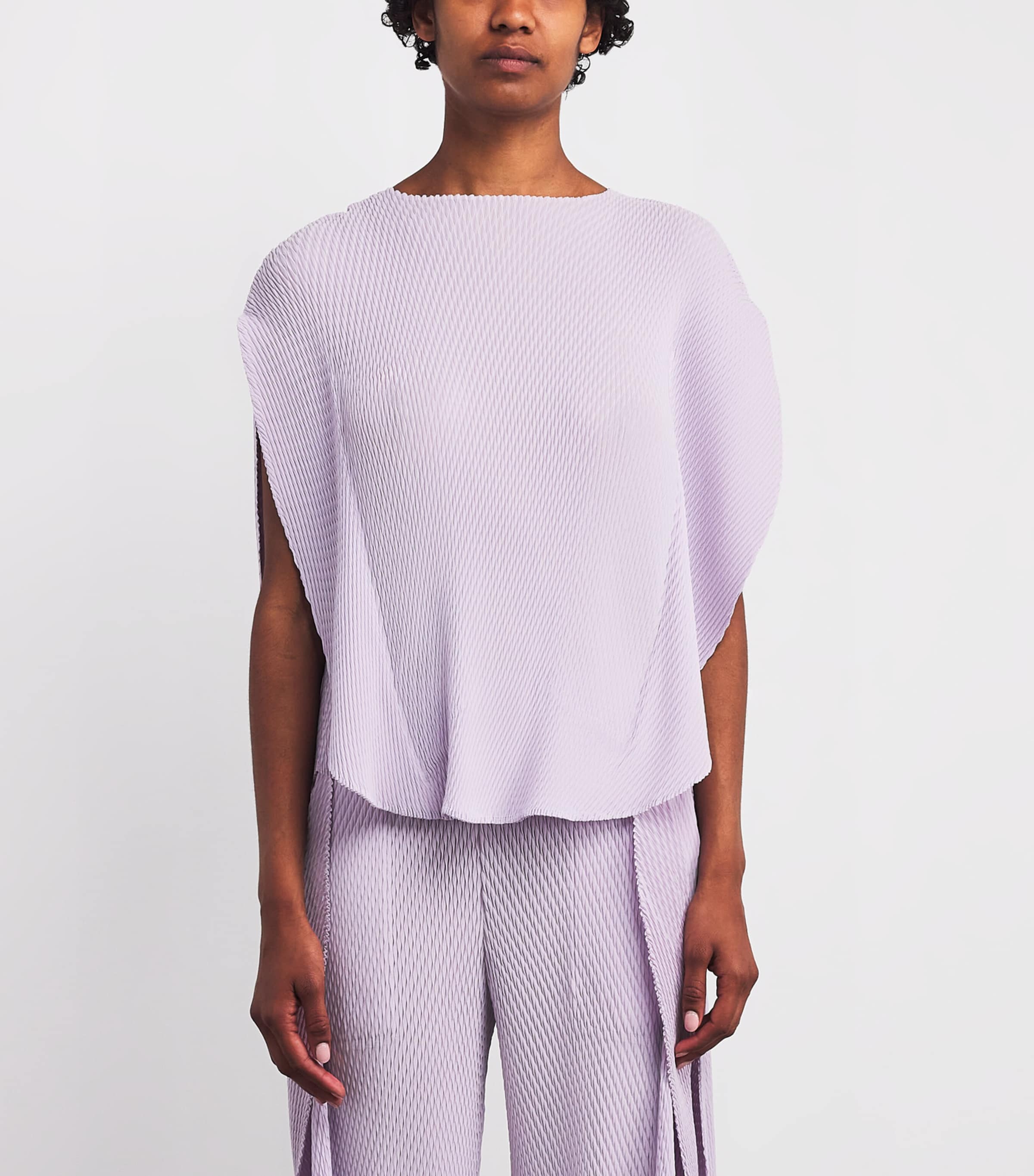 Orbicular Pleats Top LIGHT PURPLE Image 3