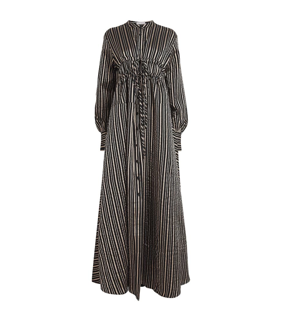 Palmer//Harding Womens Wool-Blend Clarity Maxi Dress Black & Gold Stripe Image 1
