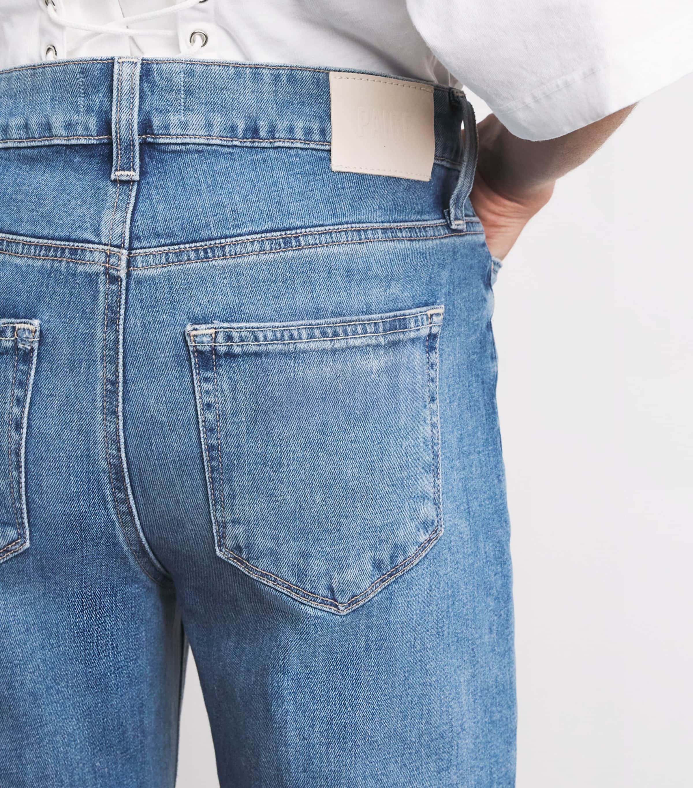 PAIGE Womens Leenah Wide-Leg Jeans Poet Image 3