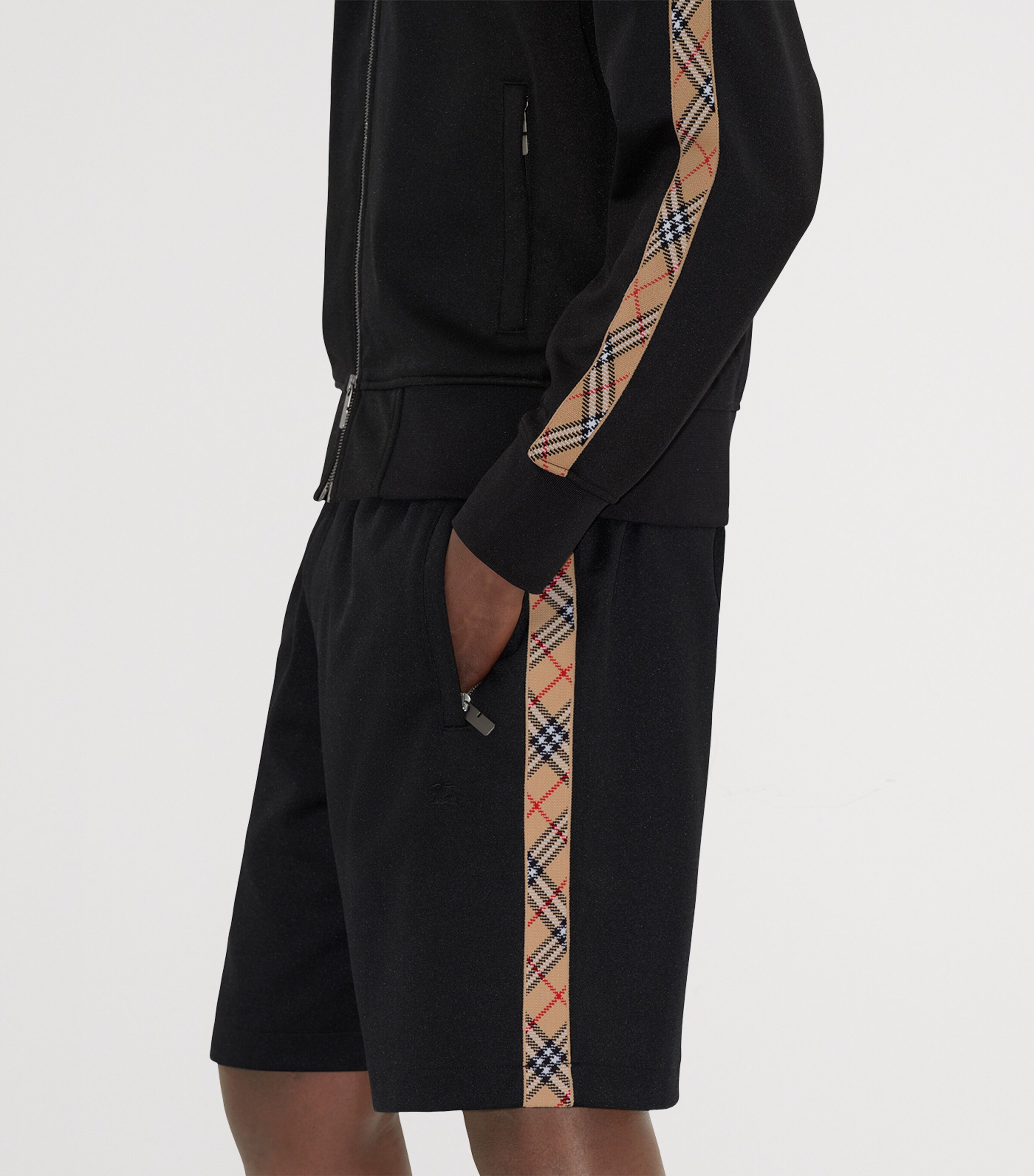 Check-Trim Track Jacket BLACK Image 3