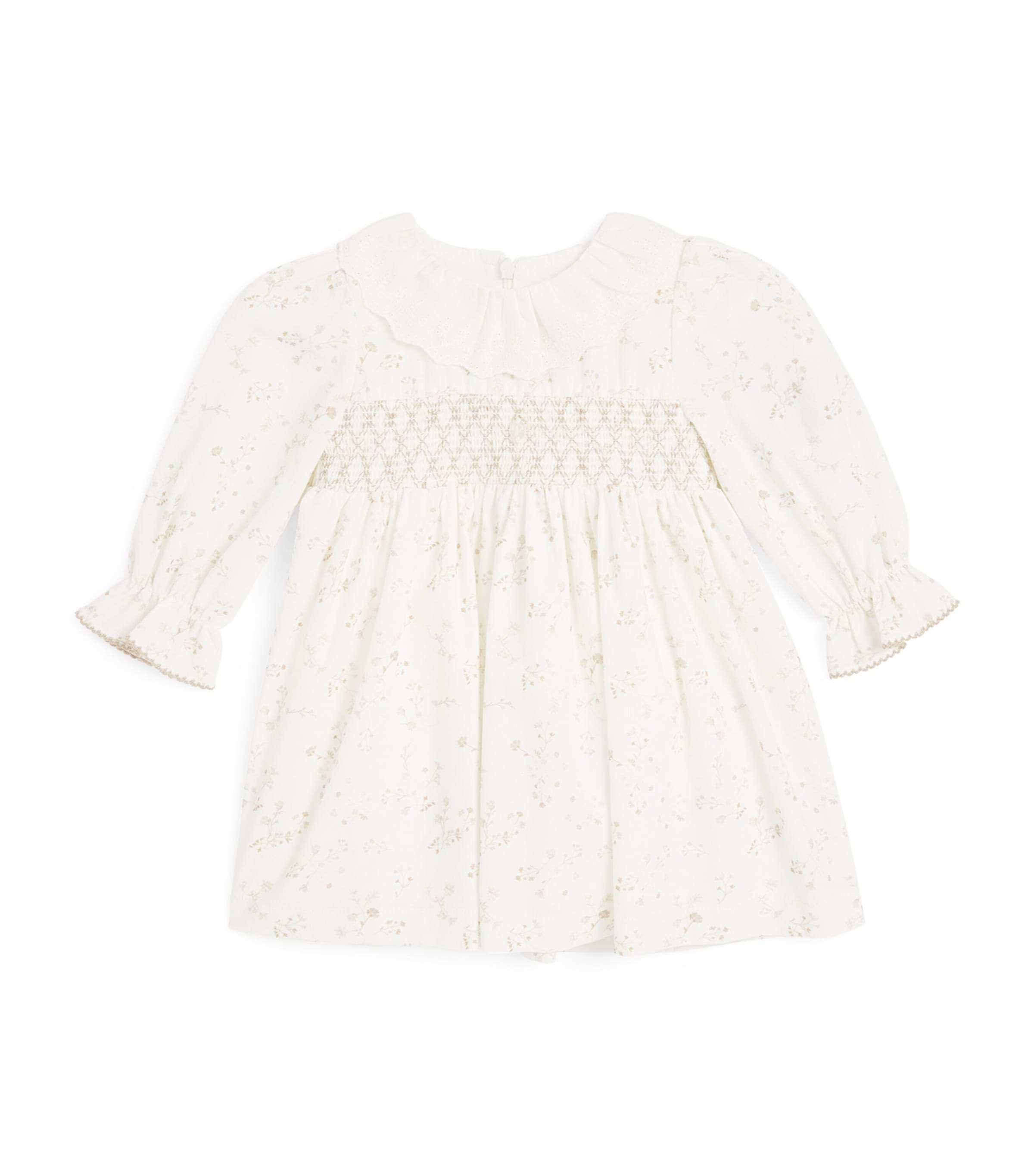 Patachou Floral Print Frill Dress In White