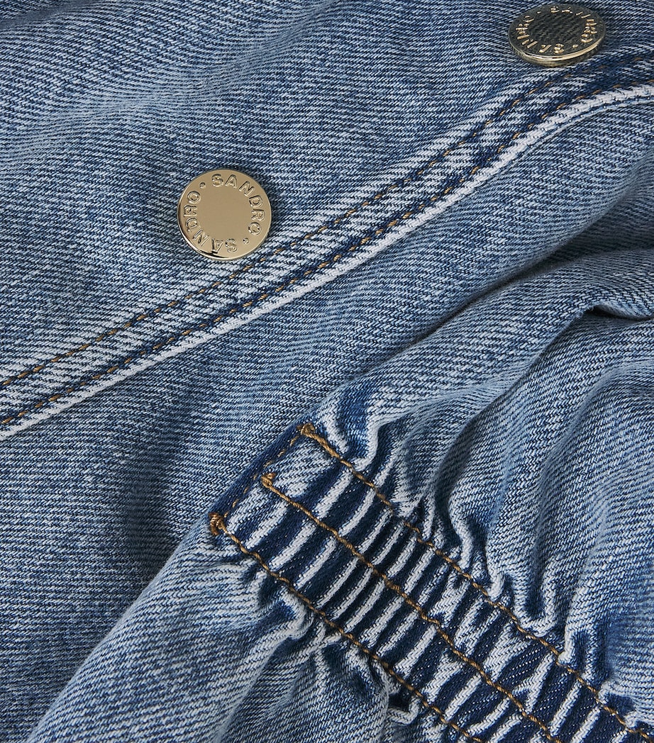 Sandro Paris Womens Denim Sleeveless Top Blue Jean Image 6