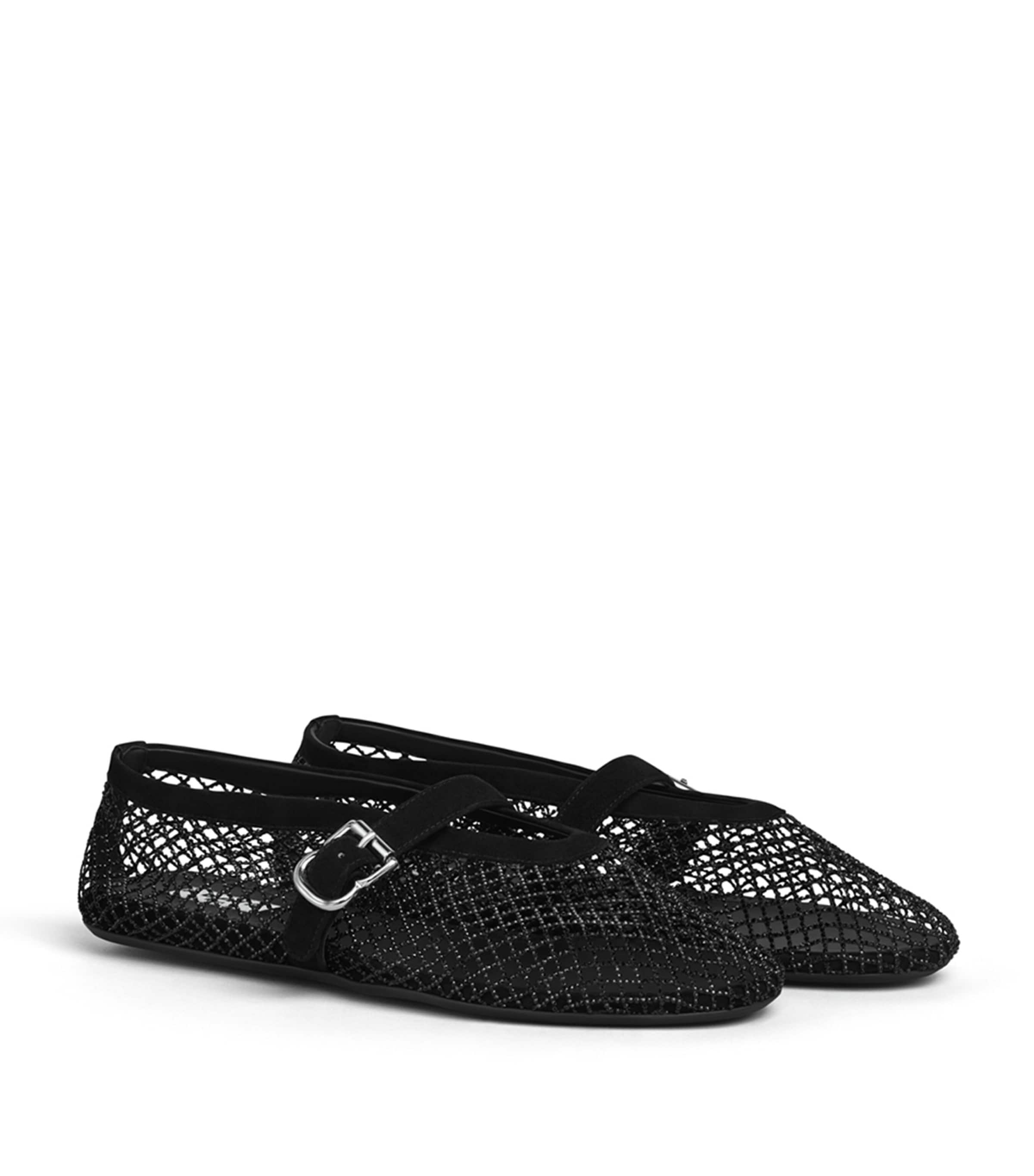 Beaded Mesh Ballet Flats NOIR Image 3