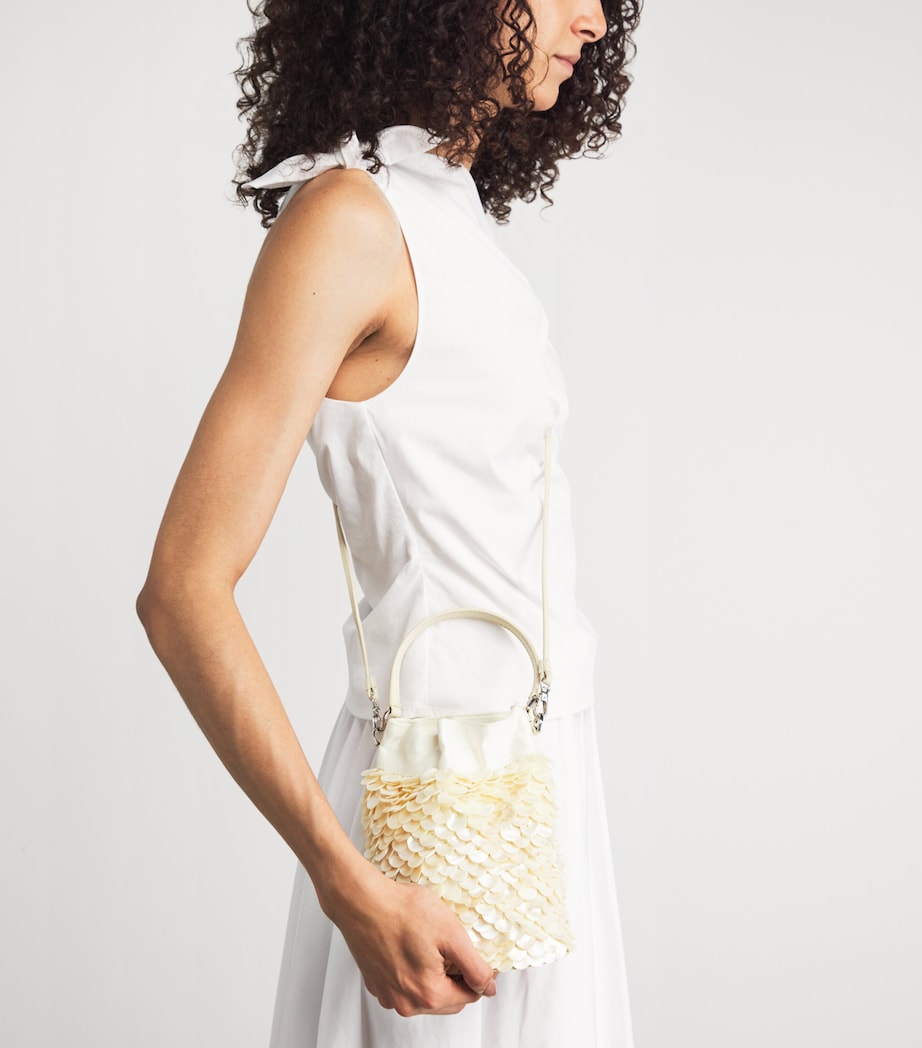 STAUD Mini Embellished Lila Bucket Bag Crm Cream Image 2