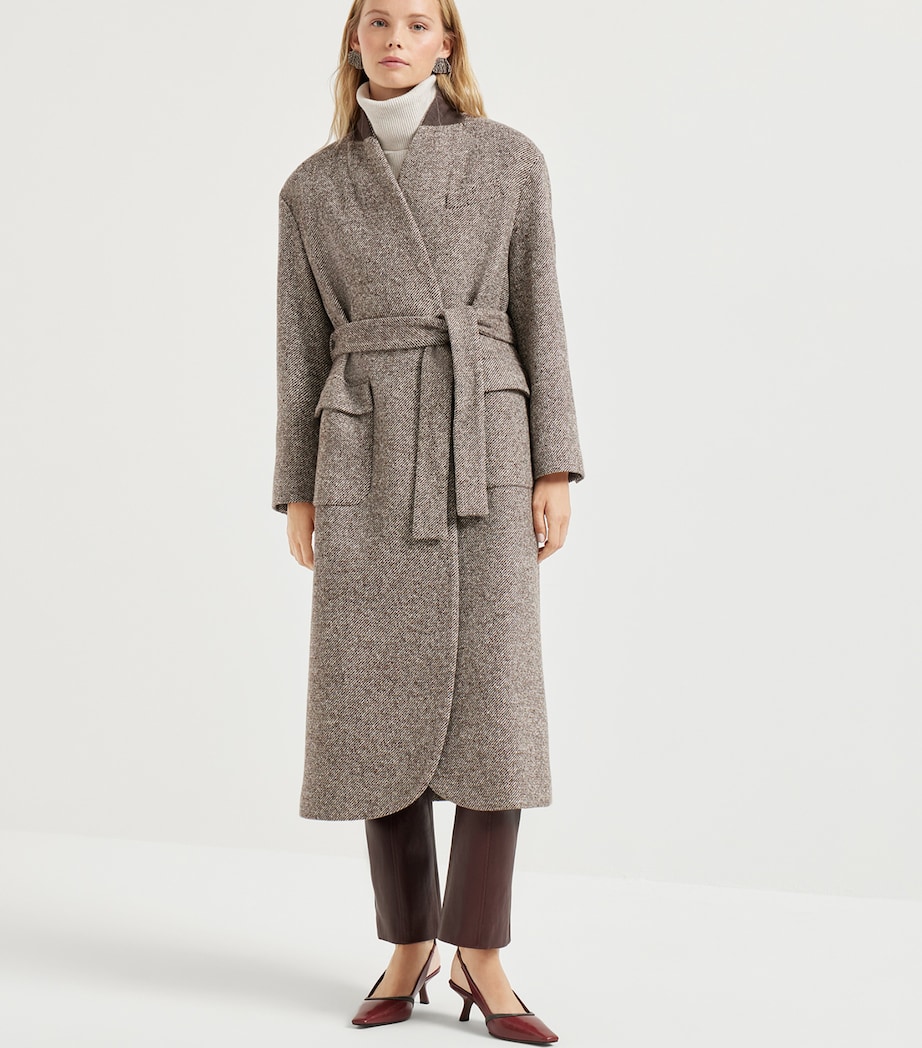 Virgin Wool-Blend Mélange Coat C6321 Image 3