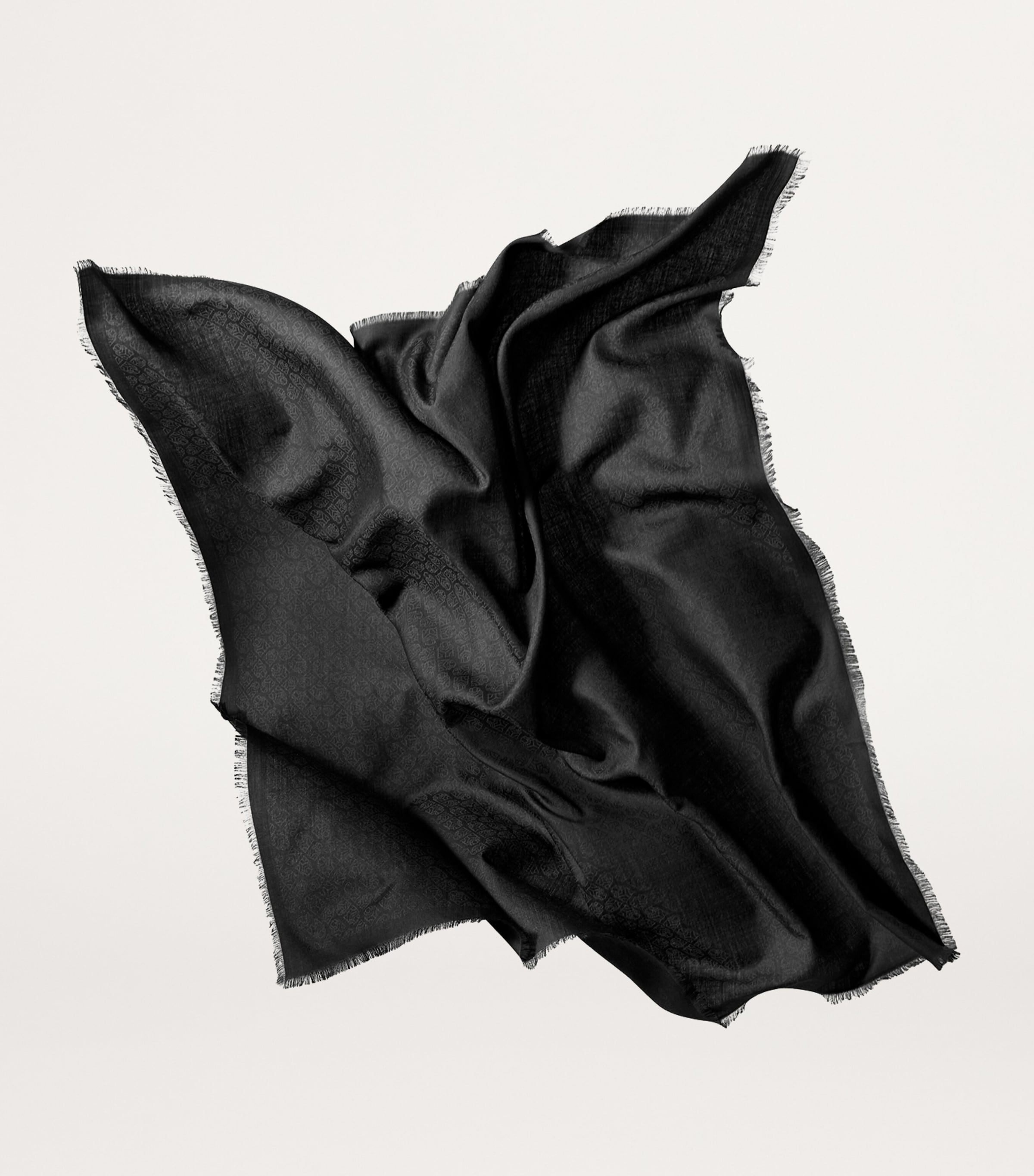 Cartier Cashmere-Wool-Silk Panther Shawl Scarf Black Image 2