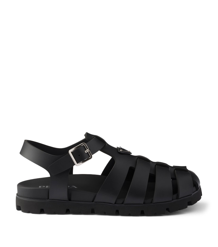 Prada Rubber Fisherman Sandals Black Image 1