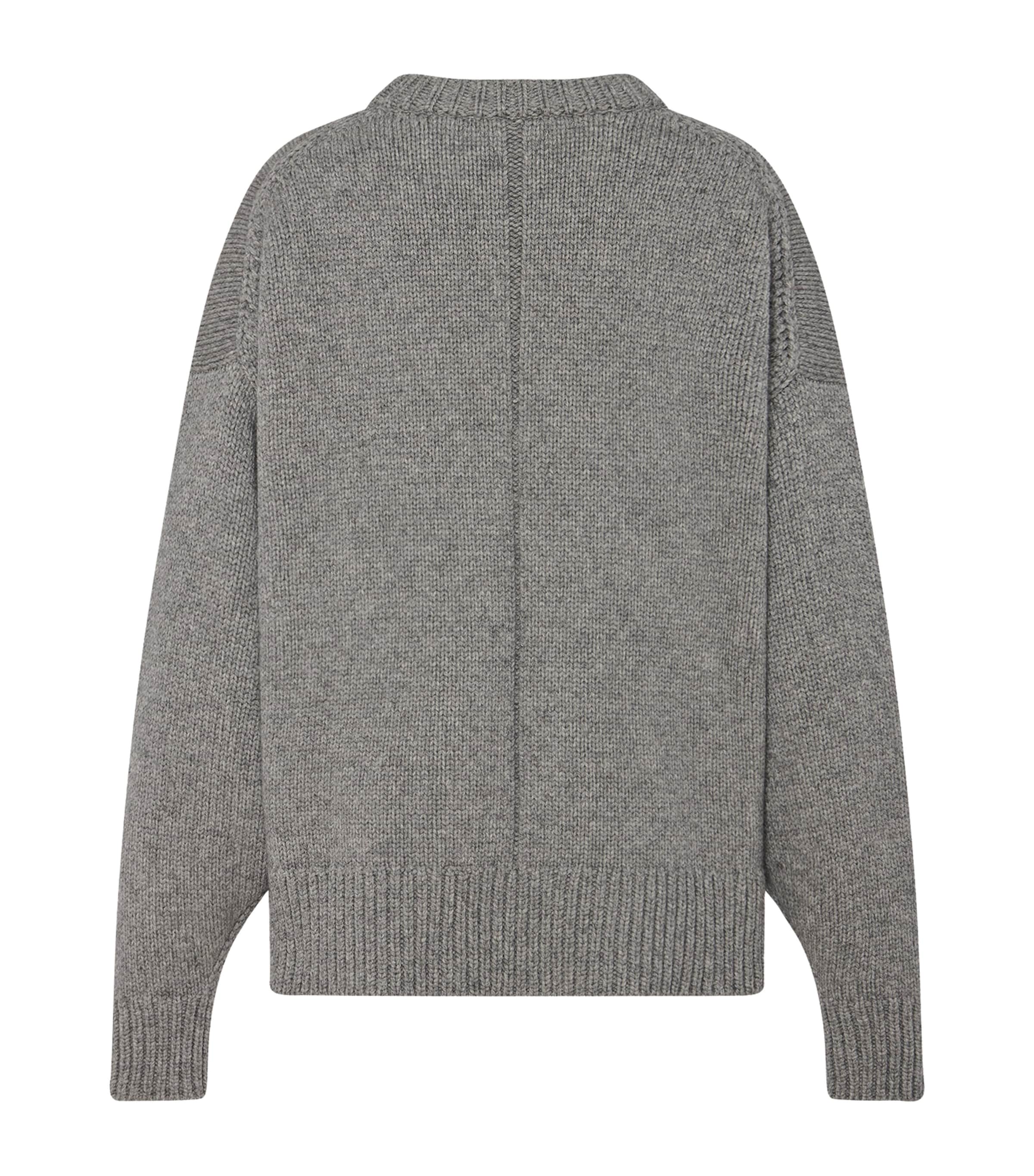 The Row Womens Ophelia Wool-Cashmere Sweater Grey Melange Image 2