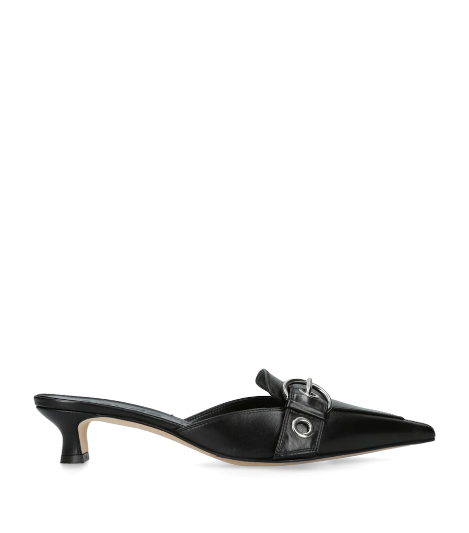 Leather Danielle Kitten Point Mules 35 BLACK Image 1