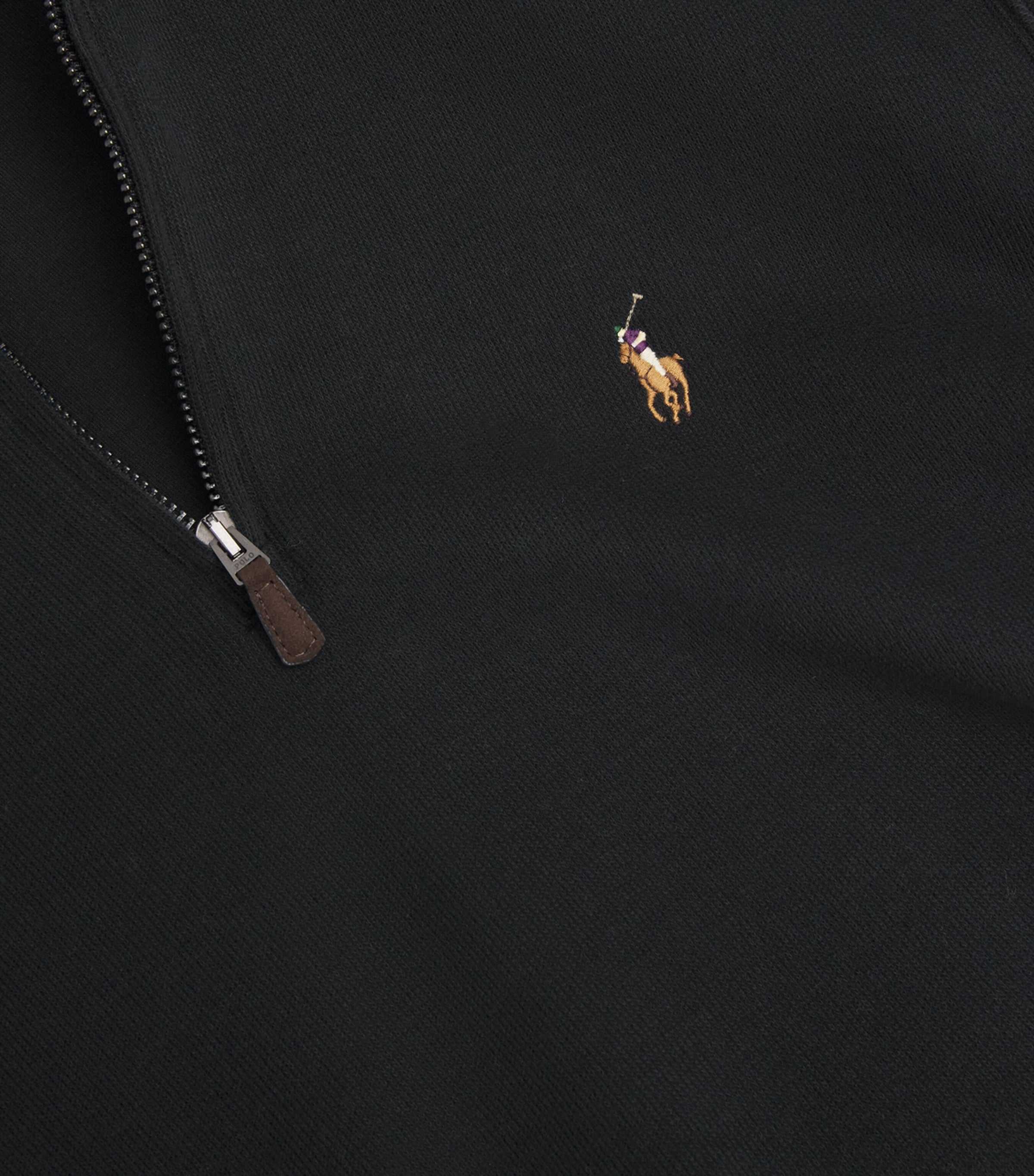 Cotton Quarter-Zip Sweater POLO BLACK Image 5